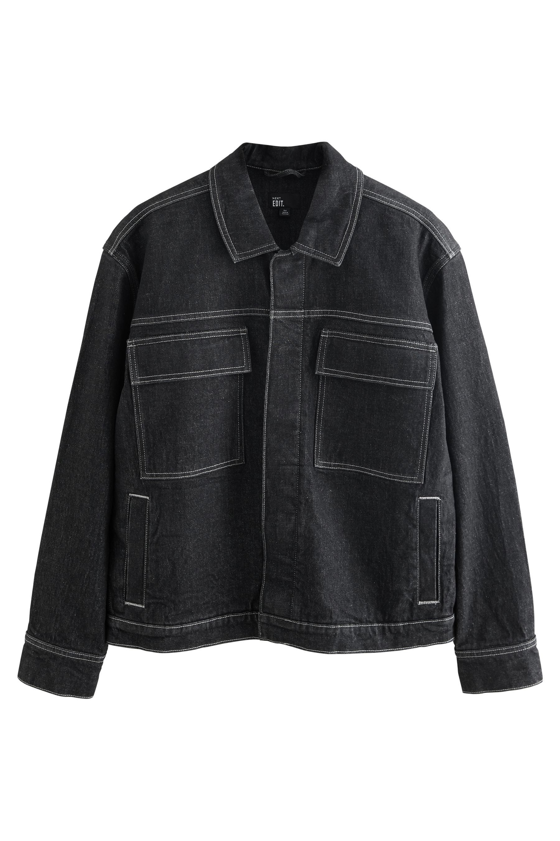 Next Jeansjacke EDIT Denim-Jacke mit abgesetzten Ziernähten (1-St) günstig online kaufen
