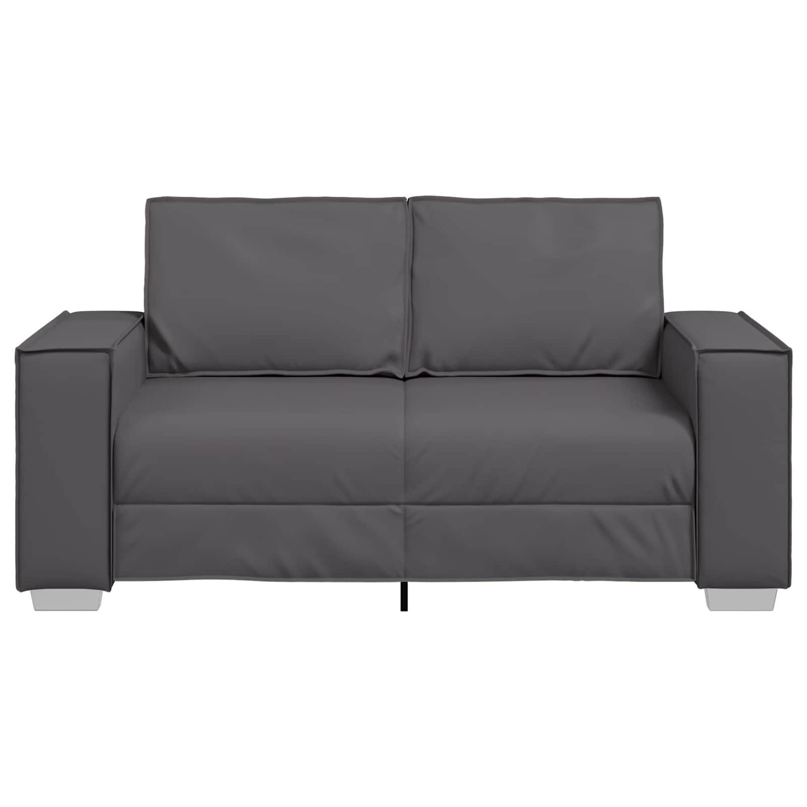 vidaXL Sofa Zweisitzer-Sofa Grau 160 cm Kunstleder, 1 Teile – Bild 4 von 5