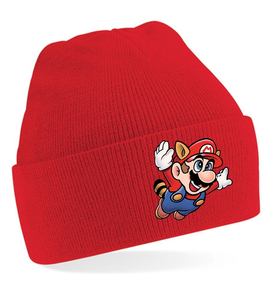 Blondie & Brownie Beanie Unisex Erwachsenen Mütze Super Mario 3 Fligh Nintendo Gaming Rot