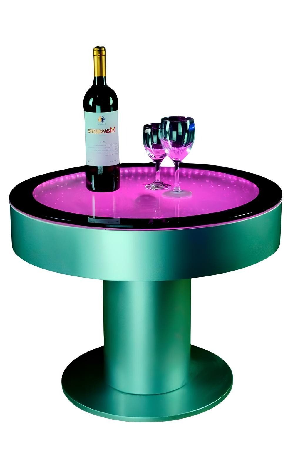 Xlmoebel Beistelltisch LED-Couchtisch mit Wasser-Säulen-Design und Beleuchtung (Led Rund Beistelltisch), Hergestellt in Europa