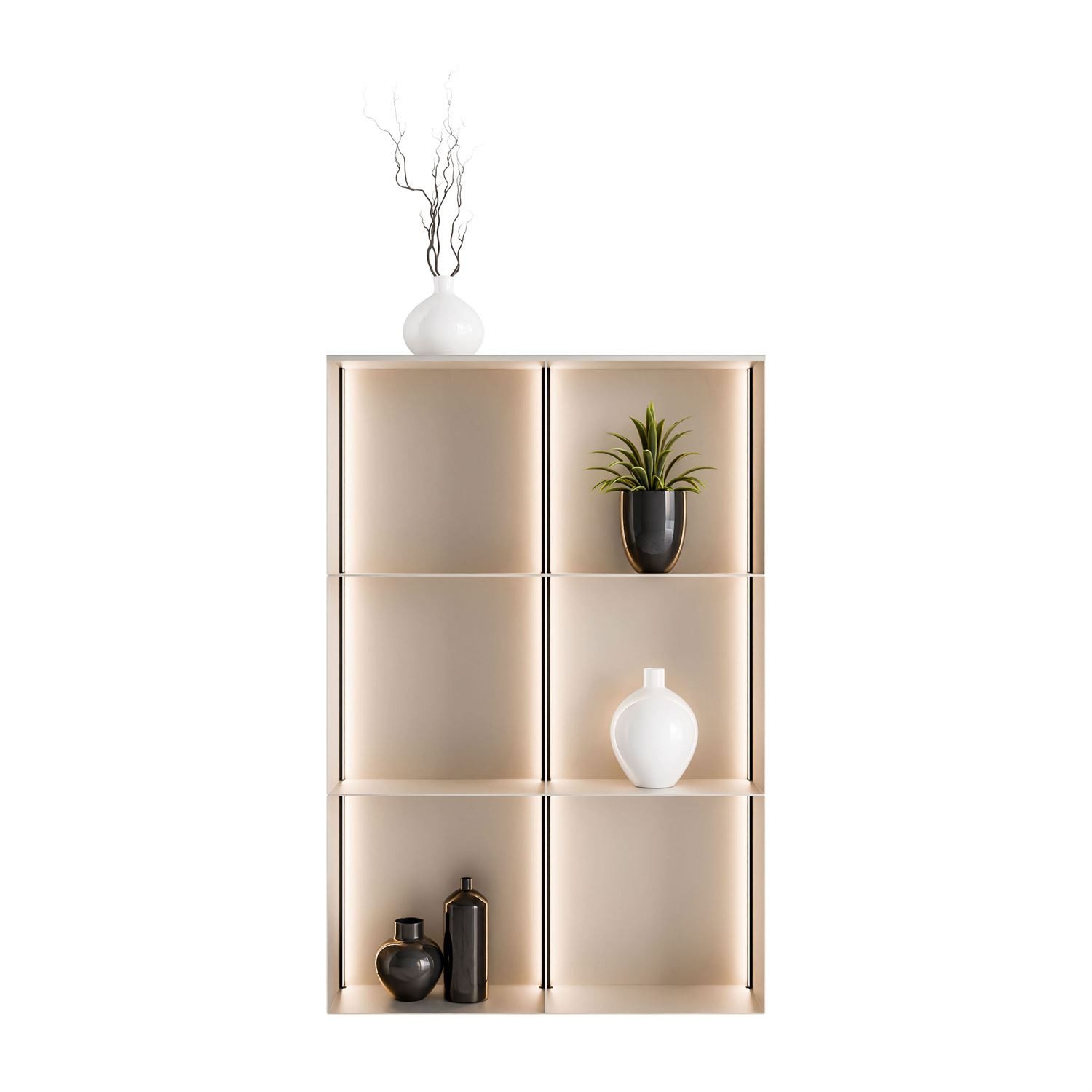 Lookway Regal QUADRO IV aus Metall mit LED-Beleuchtung