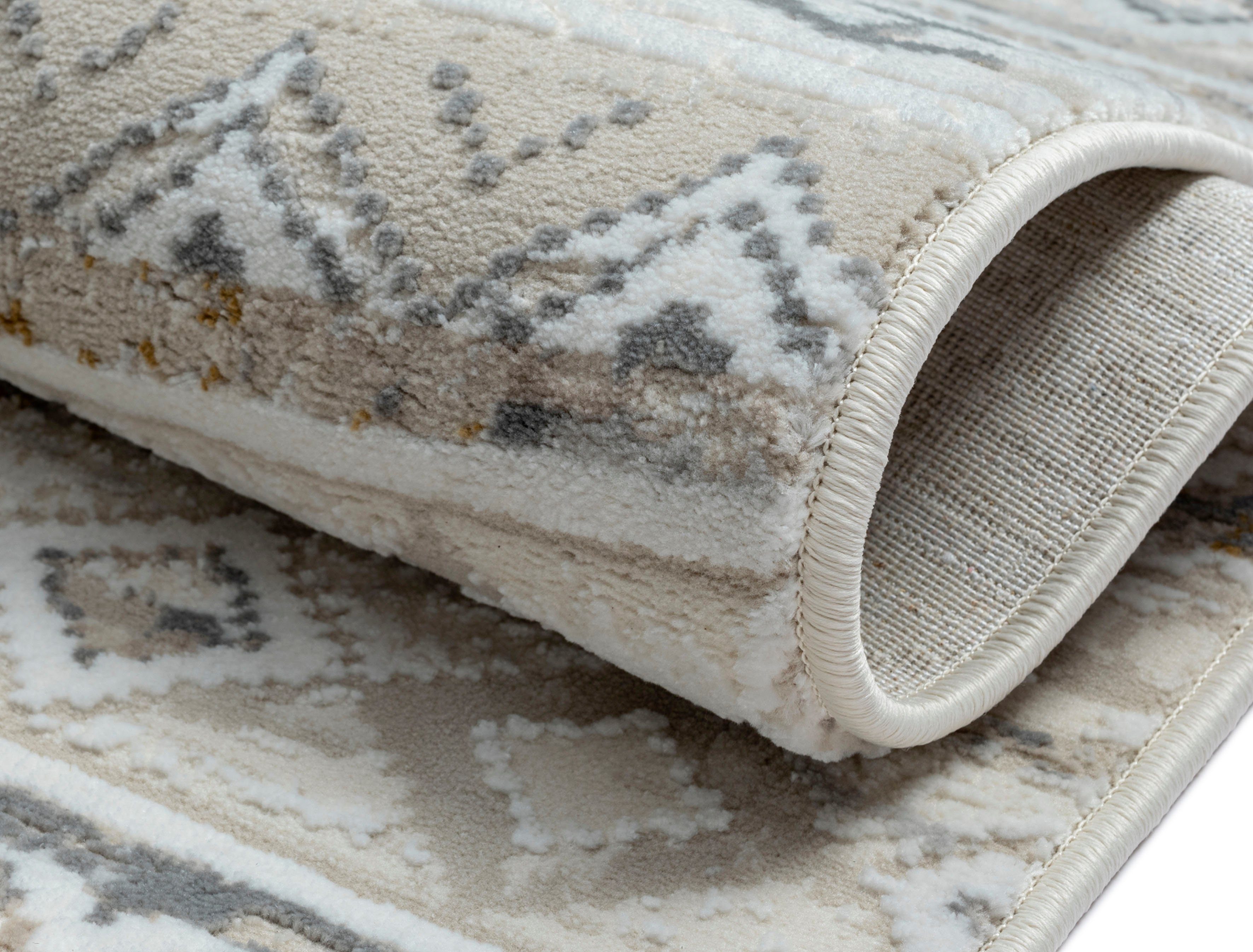 Myflair Möbel & Accessoires Teppich My Nomady, LAGERRÄUMUNG!, rechteckig, Höhe: 10 mm, Kurzflor, Scandi-Design, besonders weich durch Microfaser, mit Fransen