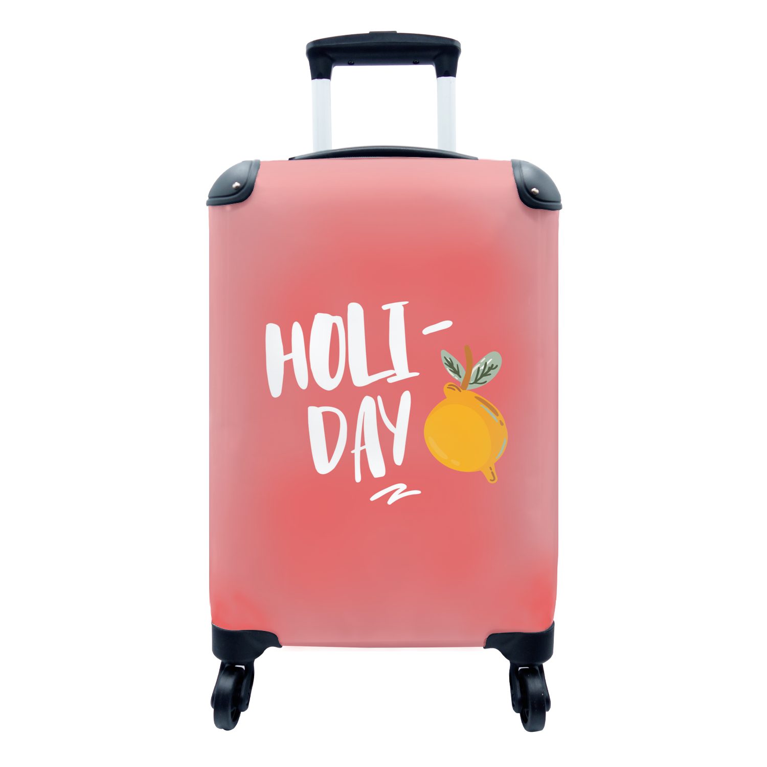 Reisetasche Rollen, rollen, MuchoWow Ferien, Reisekoffer Zitrone, für Trolley, 4 Handgepäckkoffer Handgepäck Rosa - Sommer mit -