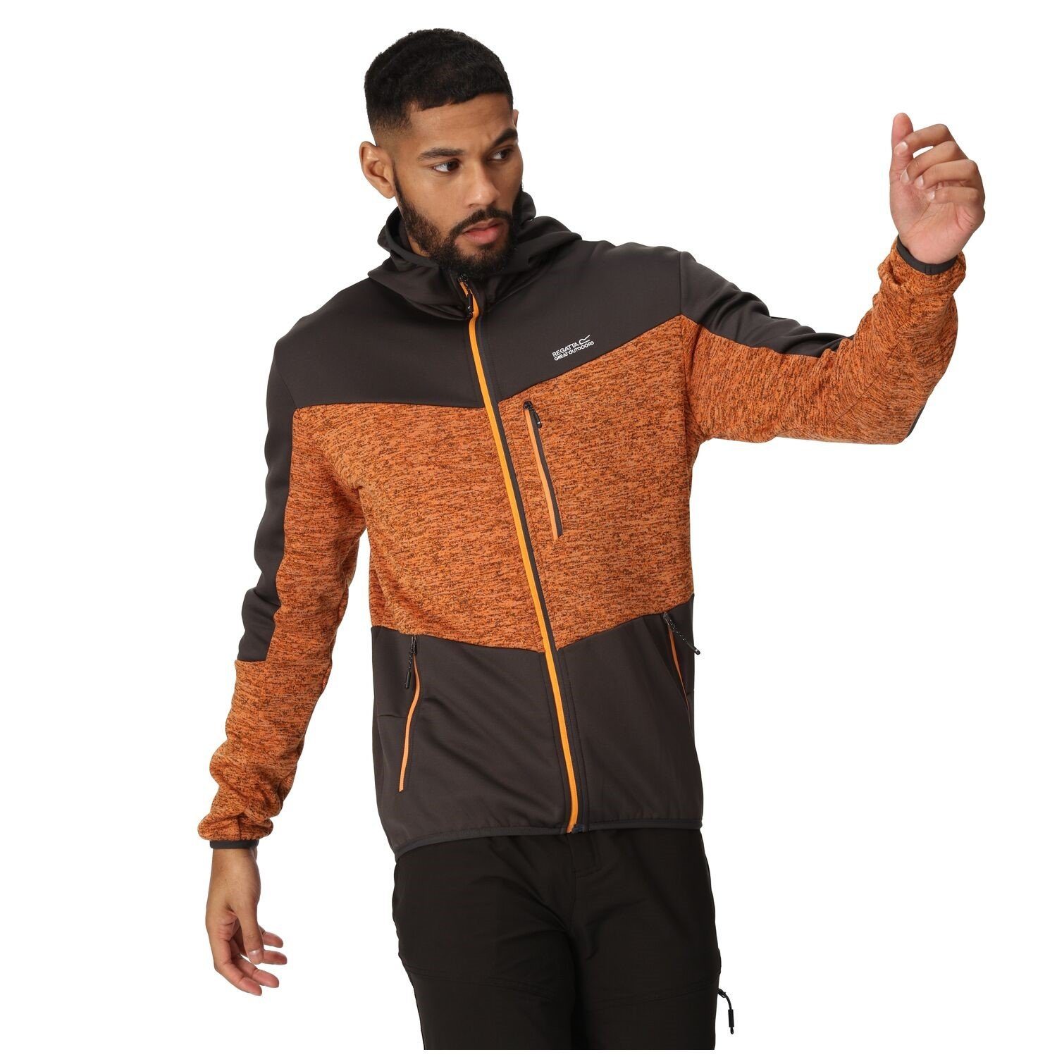 Cadford Strickfleecejacke Strickfleecejacke V Orange Herren Regatta mit Kapuze