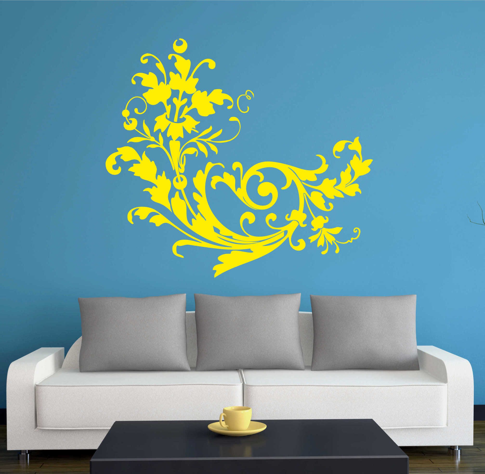 INDIGOS UG Wandtattoo Wandtattoo - Wandaufkleber - w298 Blume Ranke Pflanze