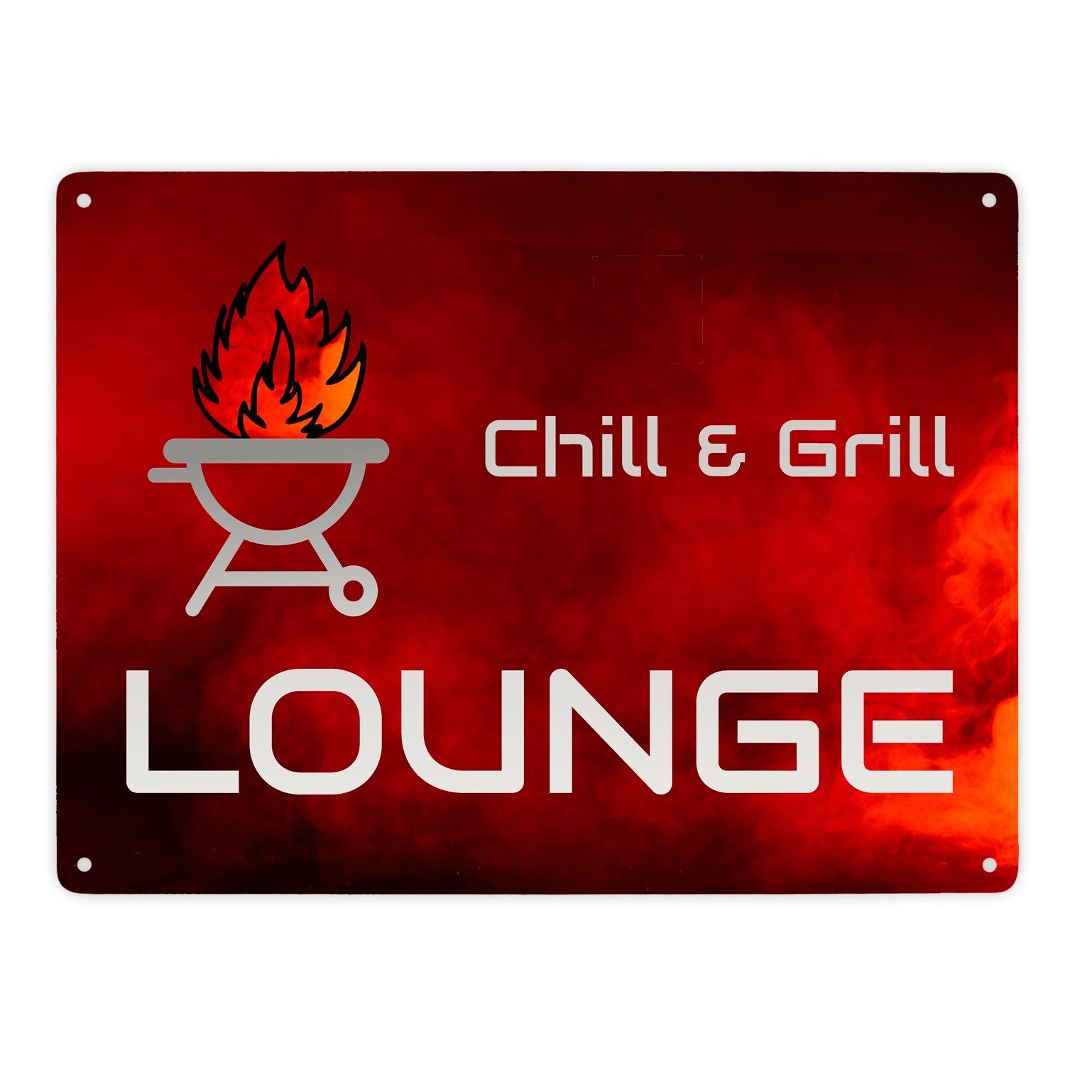 speecheese Metallschild Chill & Grill Lounge Metallschild XXL Besonders geeignet als zur für