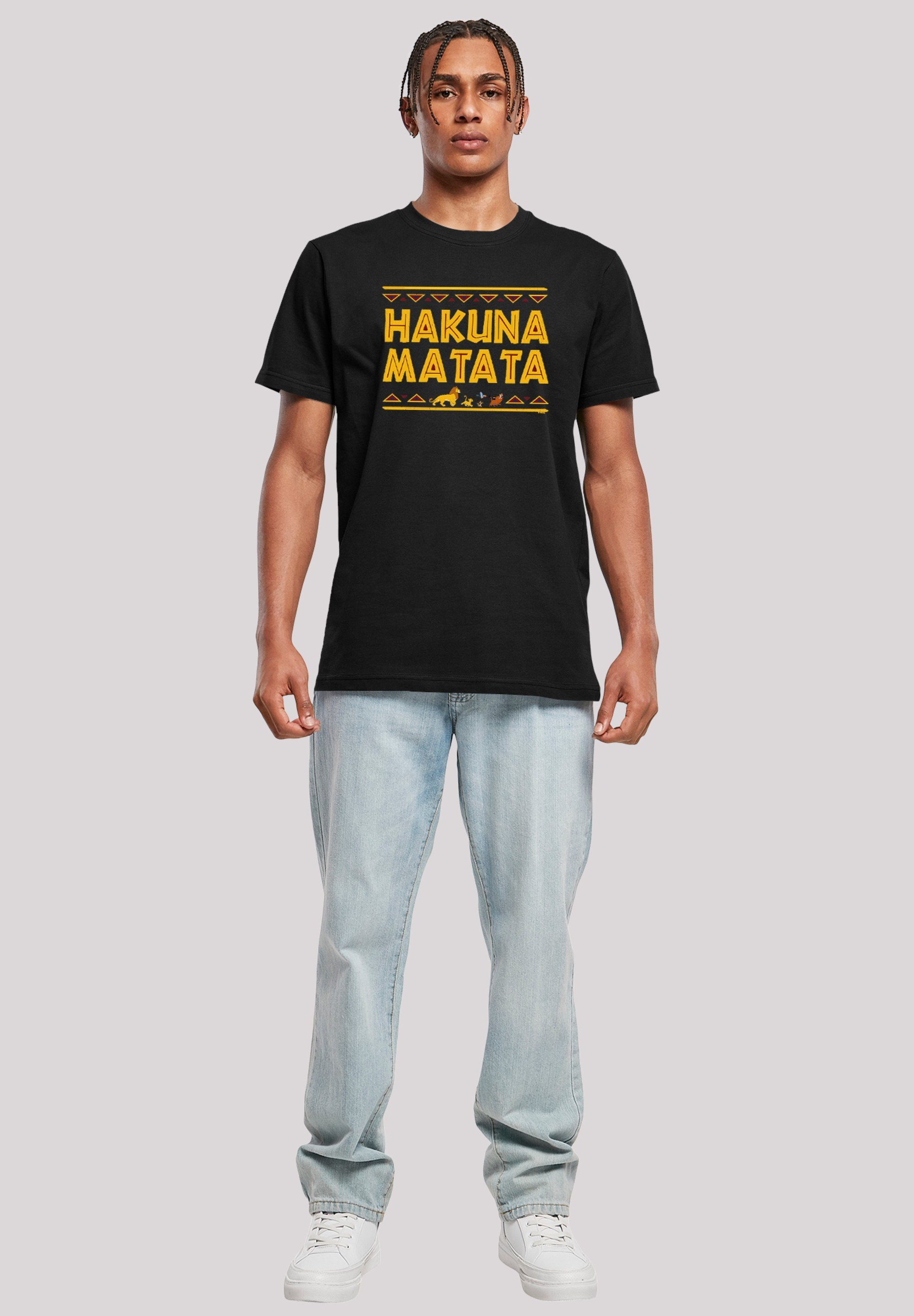 Herren,Premium Disney schwarz T-Shirt Löwen der Matata Merch,Regular-Fit,Basic,Bedruckt Hakuna König F4NT4STIC