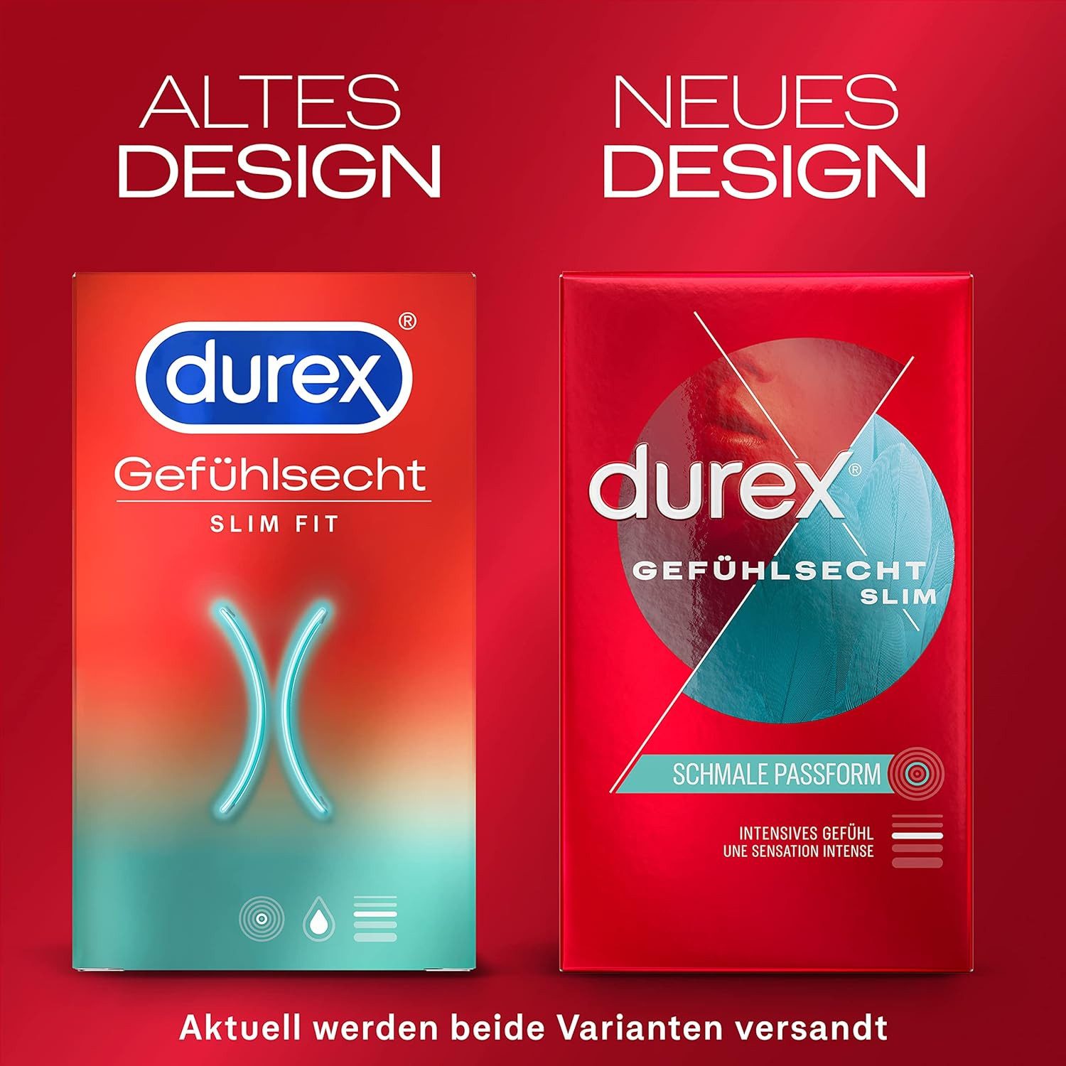 durex Kondome Gefühlsecht Slim, 8 St., dünn für intensives Gefühl, schmale Passform