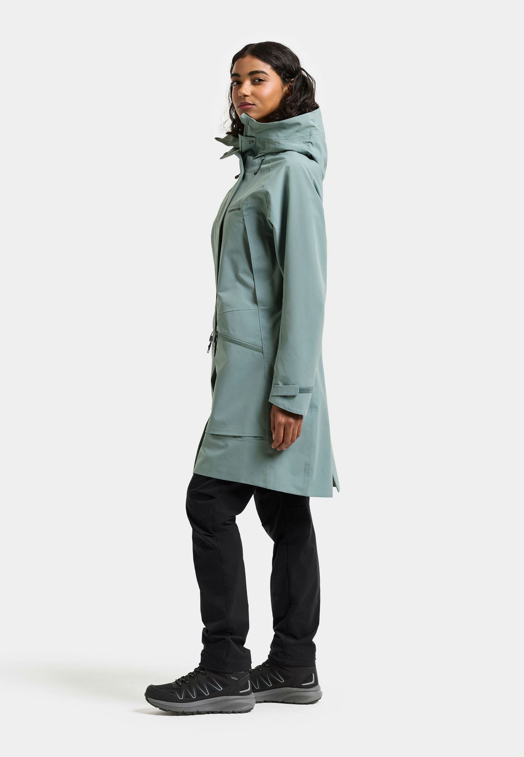 Didriksons Parka Damen Übergangsjacke Mantel Wasserdicht ILMA mit Kapuze mit Taschen