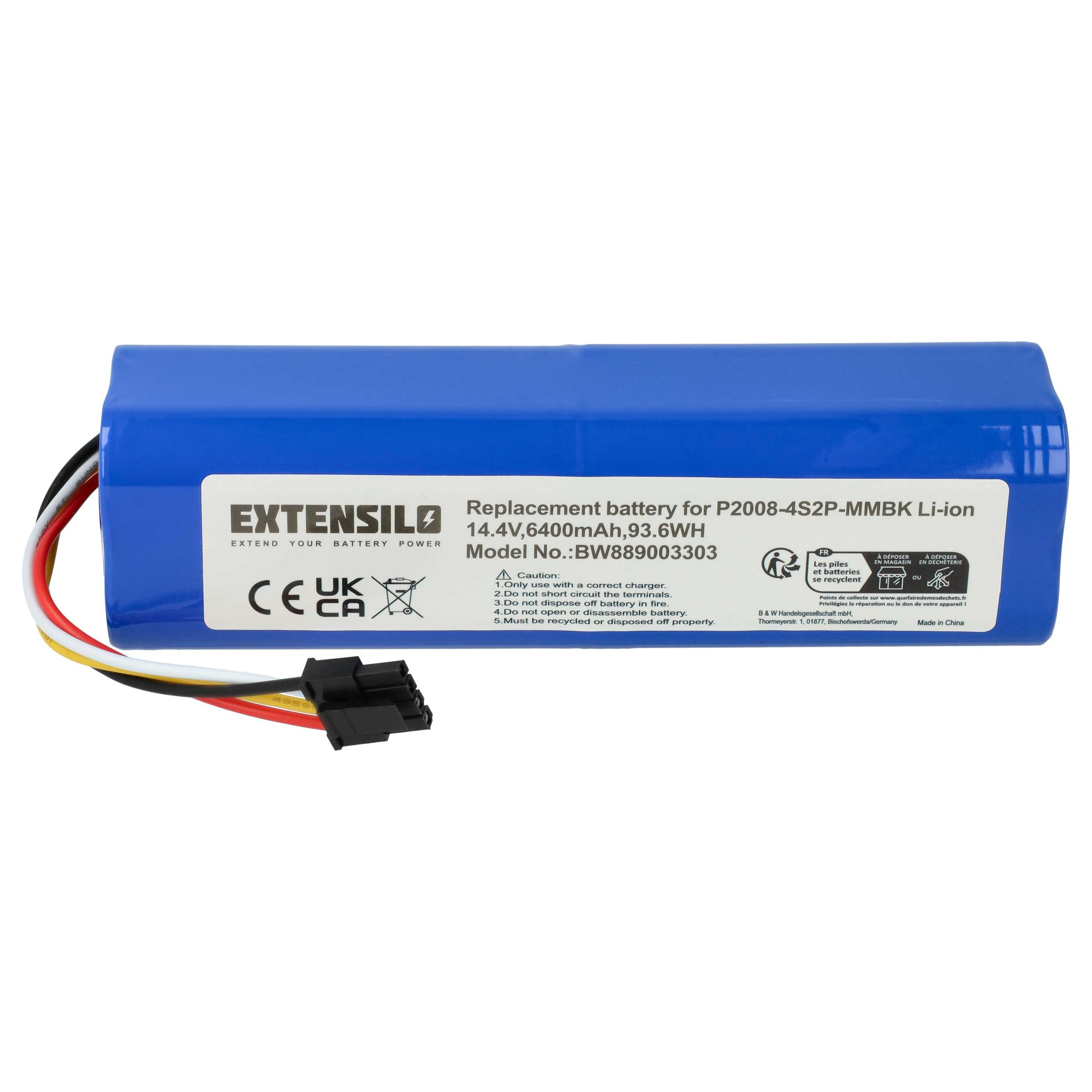 Extensilo passend für Dreame L20 Ultra, RL55L, L10s Ultra, L10 Ultra, RLS5-BL0, Staubsauger-Akku Akku Li-Ion 6400 mAh (14,4 V, 1 St), Leistungsfähiger Austausch – Bild 3 von 5