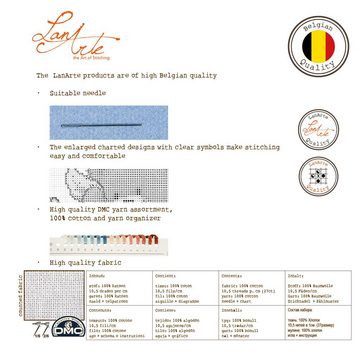 Lanarte Kreativset Zählmusterpackung Schätze unter Wasser, (Set, Lanarte embroidery Kit), Made in Europe