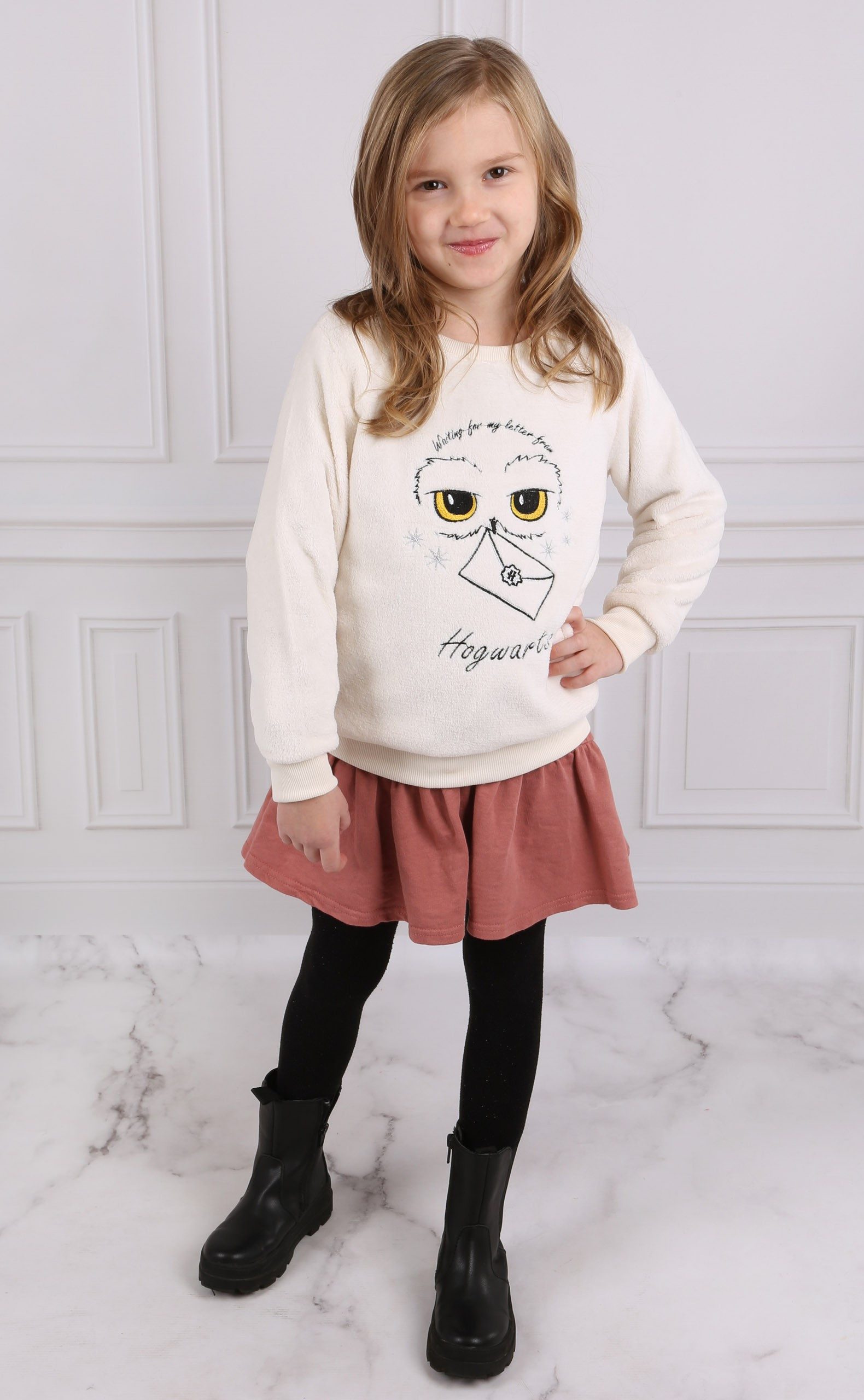 Harry Potter Sweatshirt Vliespullover für Mädchen Ecru Harry Potter 5-6 Jahre