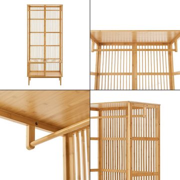 en.casa Garderoben-Set, (2-St., bestehend aus 1 x Garderobenständer und 1 x Standregal), »Trundholm+Vemb« aus Bambus 185 x 160 x 45 cm