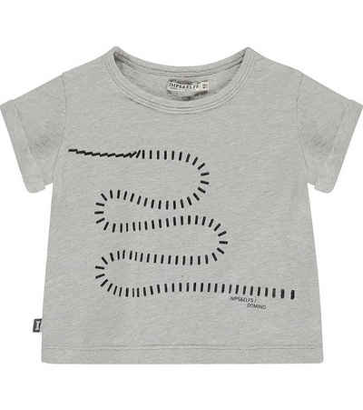 Imps&Elfs T-Shirt »IMPS&ELFS Rundhals-Shirt trendiges Kinder T-Shirt mit coolem Print Freizeit-Shirt Grau«