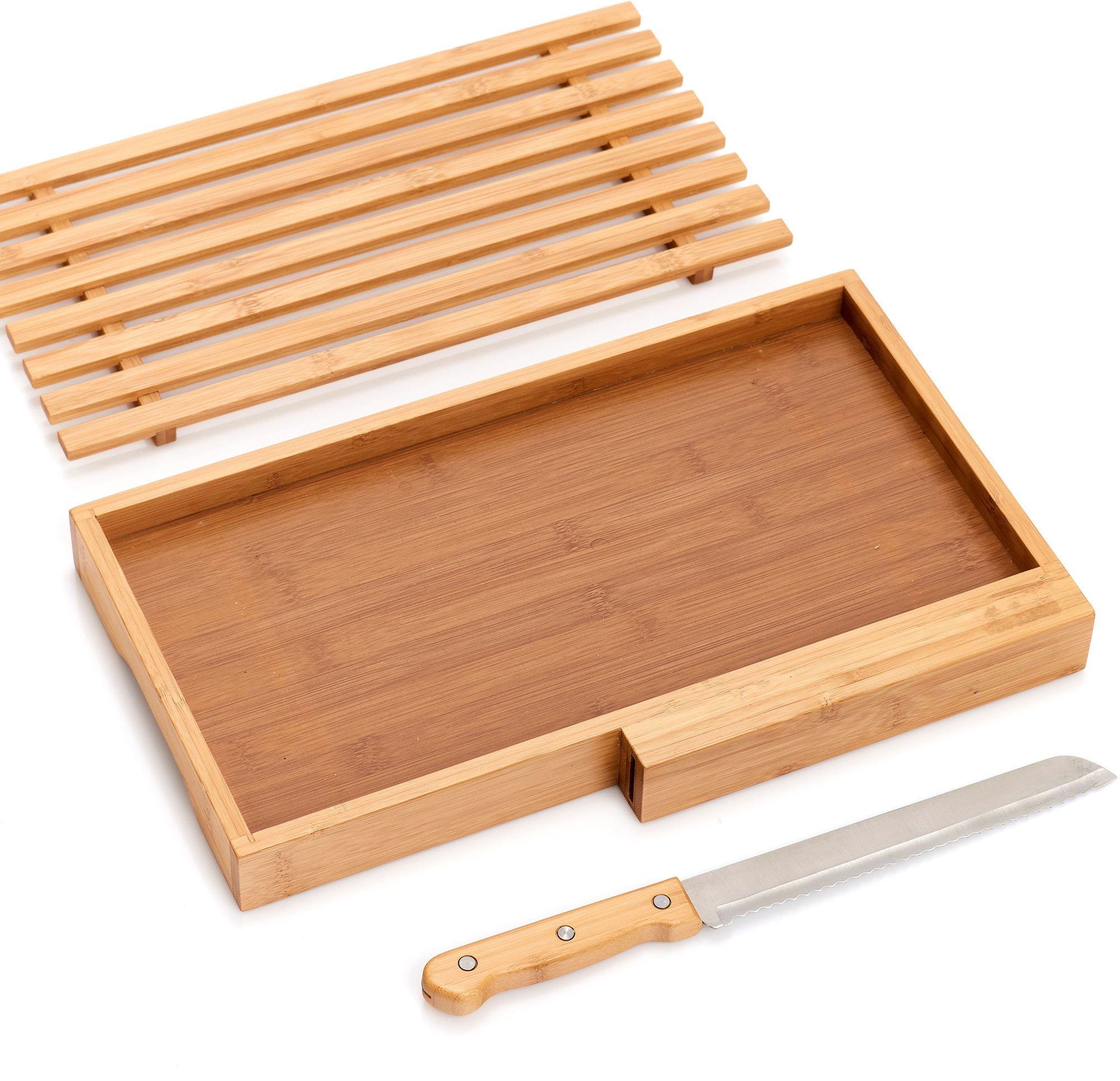 Bambus, 2-St., Brotmesser) Zeller (Set, Brotschneidebrett, Present