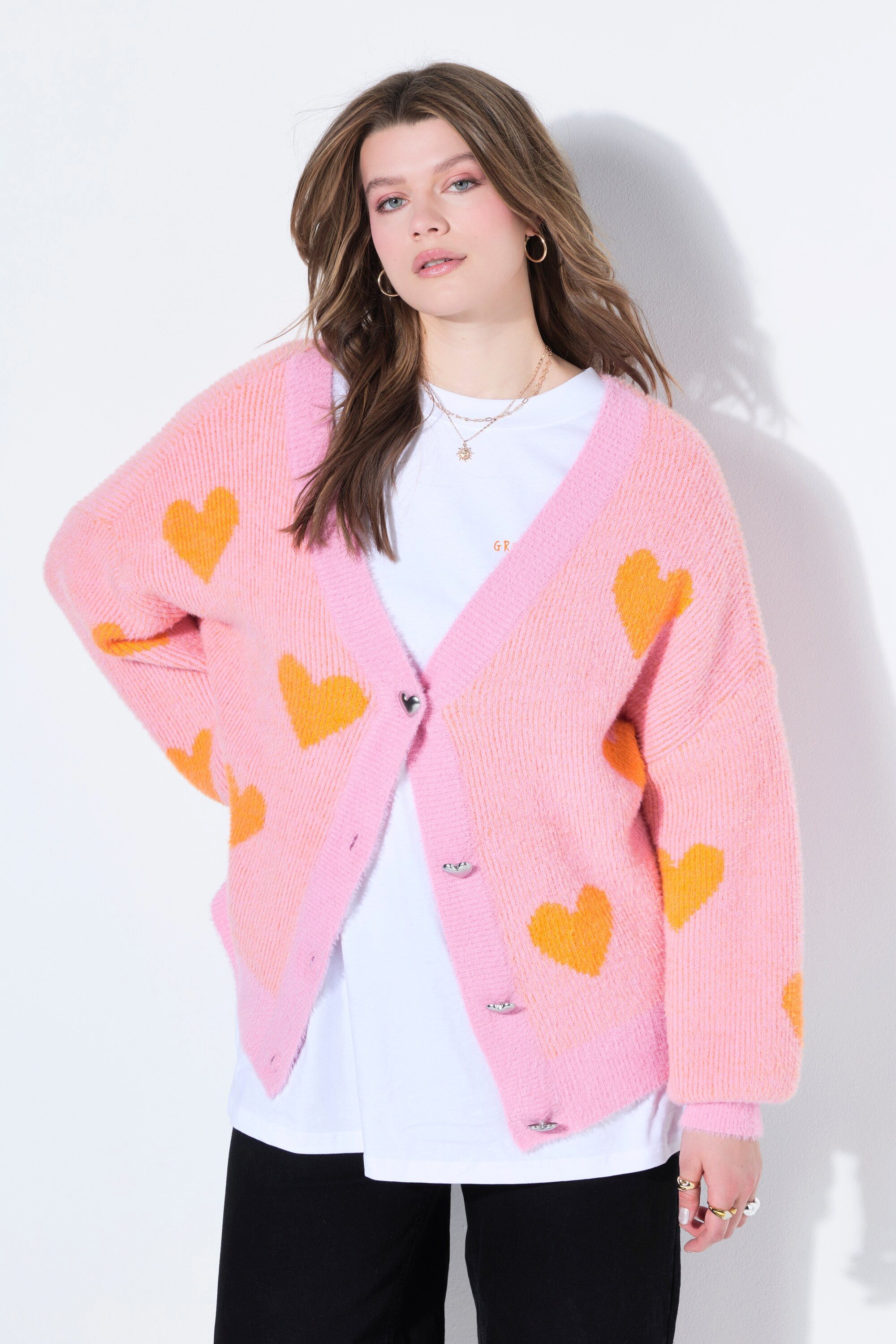 Studio Untold Strickjacke Strickjacke oversized extra weich Hearts