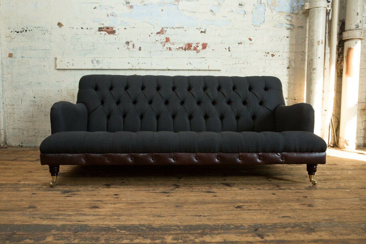 Original Die Chesterfield-Sofa Knöpfen. Chesterfield Sofa Sofas Couch Couchen mit Rückenlehne JVMoebel Textil JVmoebel Neu,
