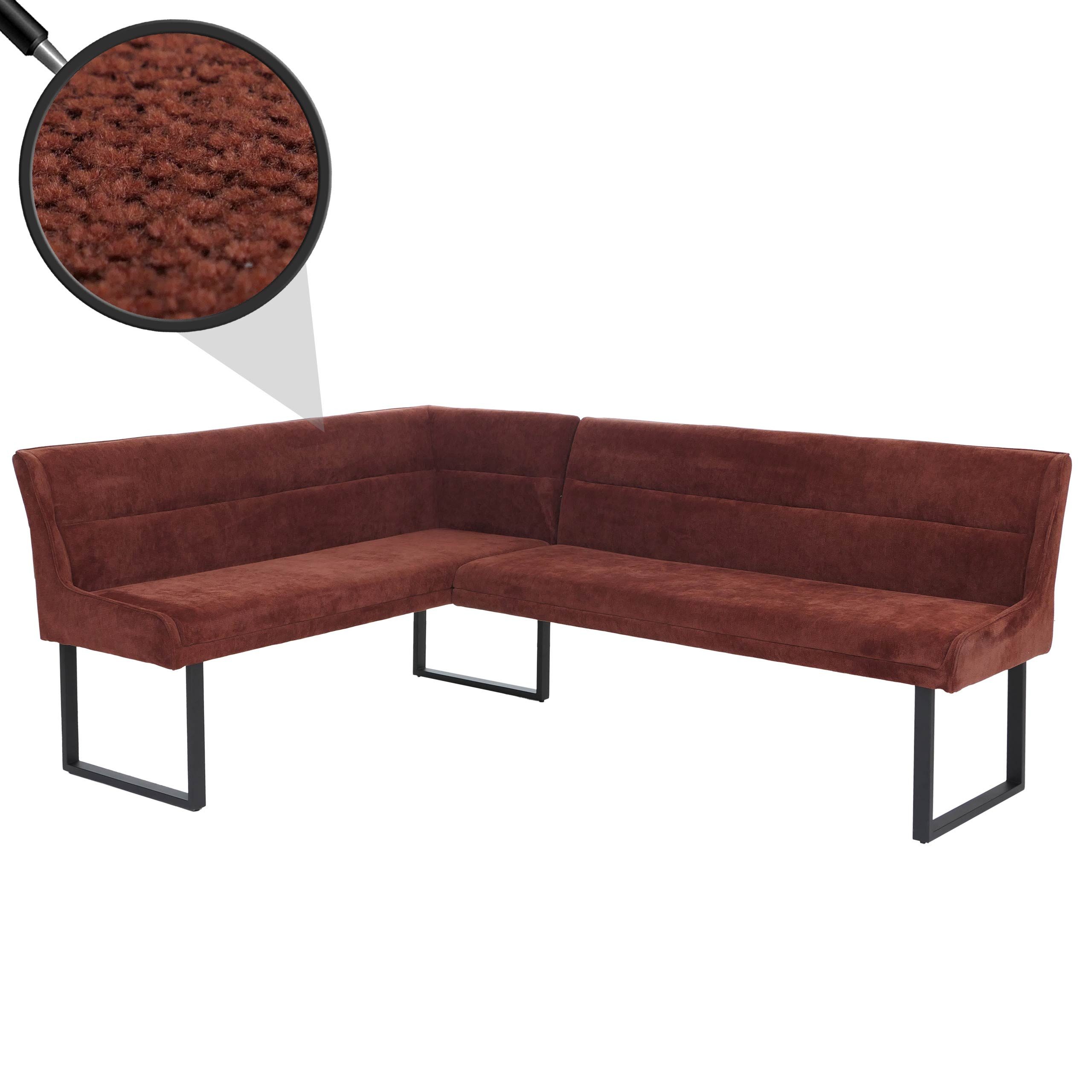 MCW Eckbank MCW-O81-159, Dekorative Ziernaht, Mit höhenverstellbaren Fußbodenschonern