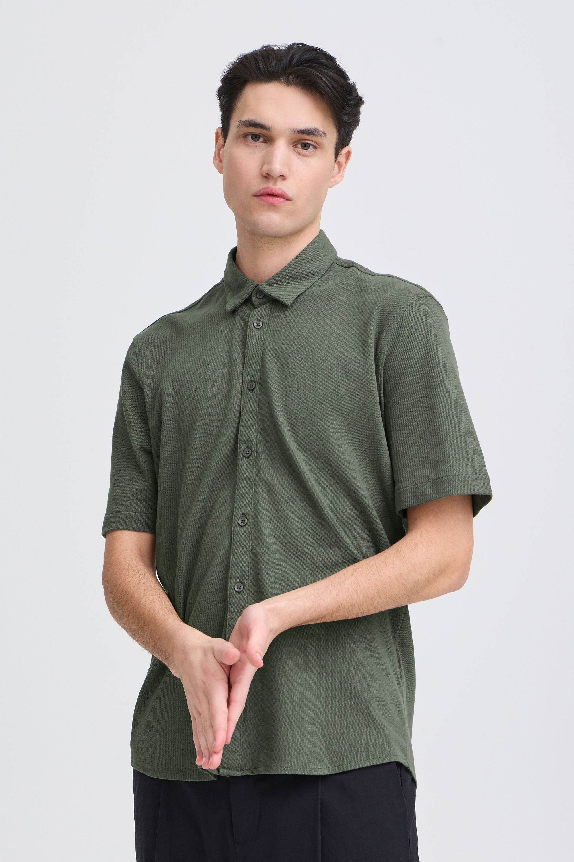 Casual Friday Kurzarmhemd CFFolke Kurzärmliges Hemd aus Pique Material