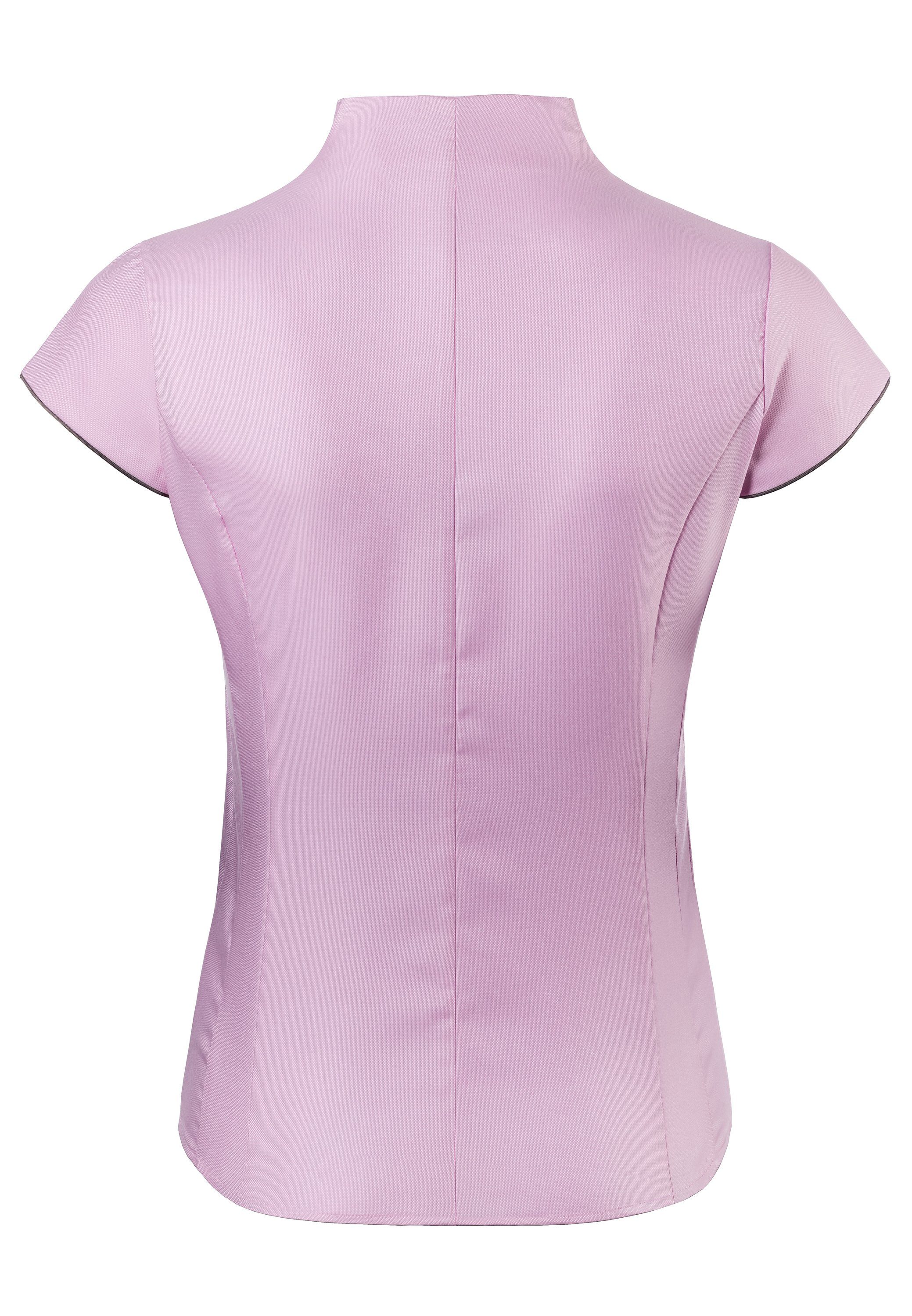 Vincenzo Boretti Klassische Bluse leicht tailliert soft Oxford Kelchkragen Kurzarm