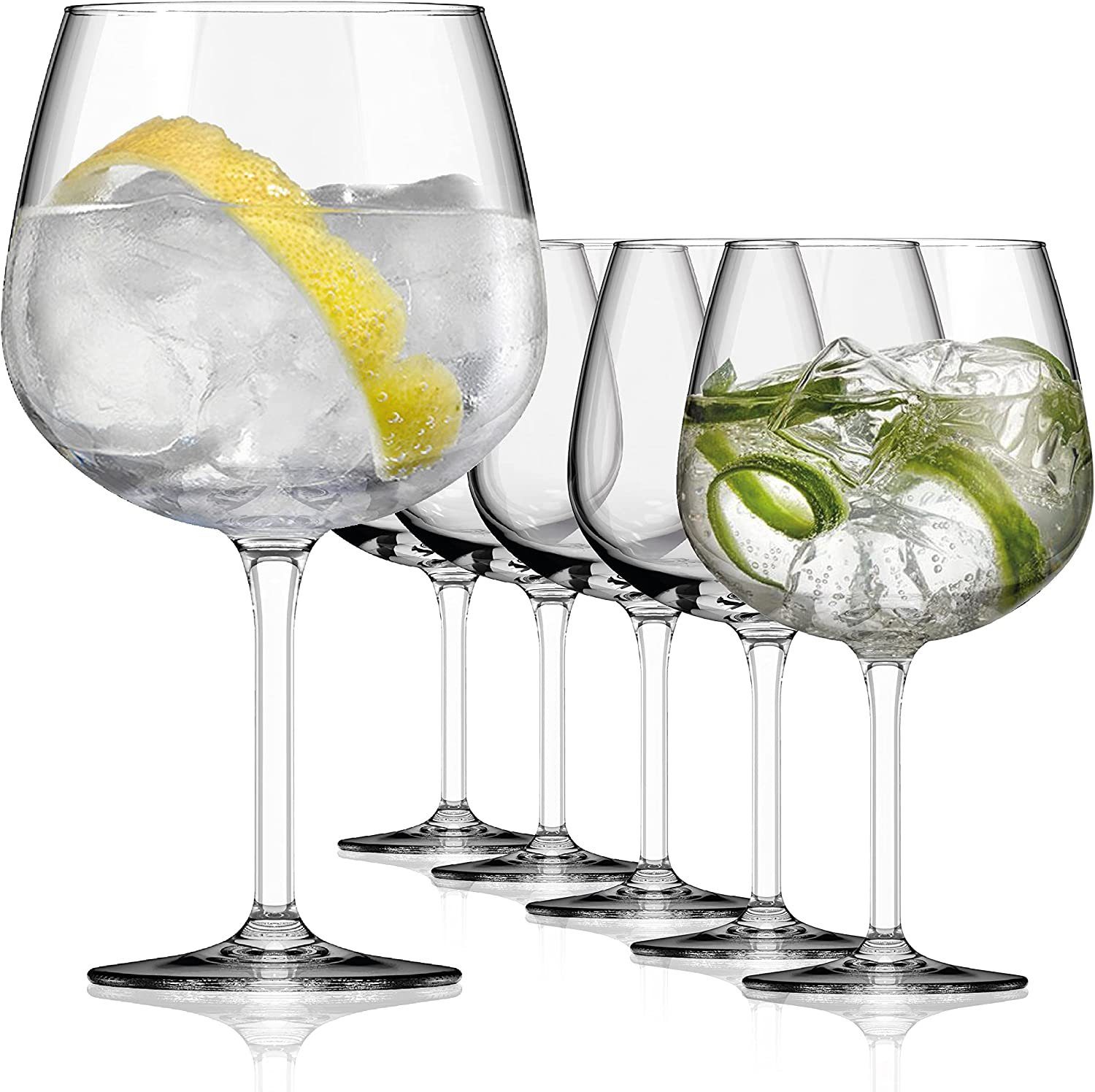 SAHM Cocktailglas Sahm Bauchiges Gin Gläser Set (6 STK) - Große Ballon Gläser, 6-tlg., Edles Glas, 100% recyclebar.