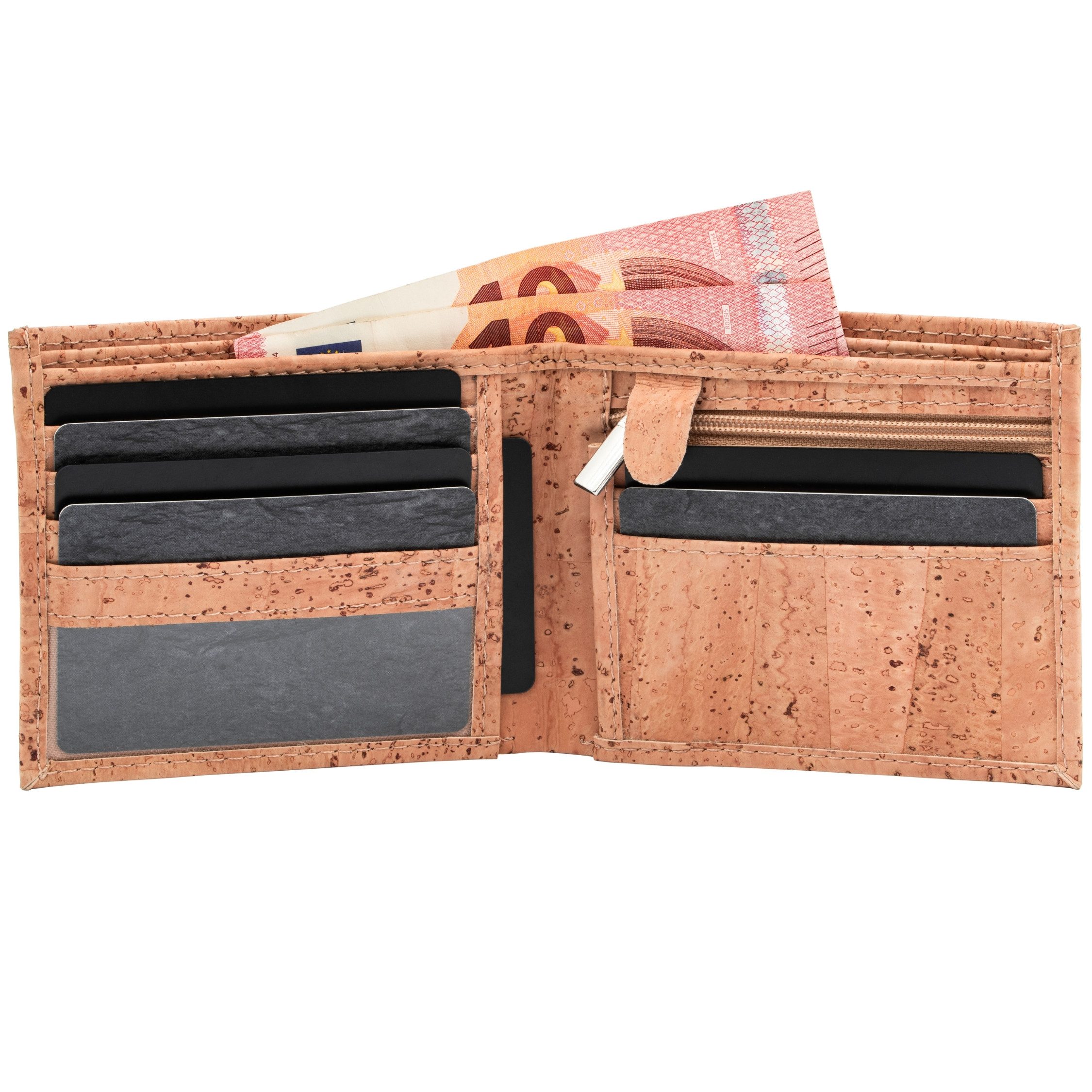 Simaru Geldbörse Cyrus (Brieftasche, 1-tlg., aus Premin Kork, Vegan, Wasserdicht), handgefertigt in Polen, Made in EU
