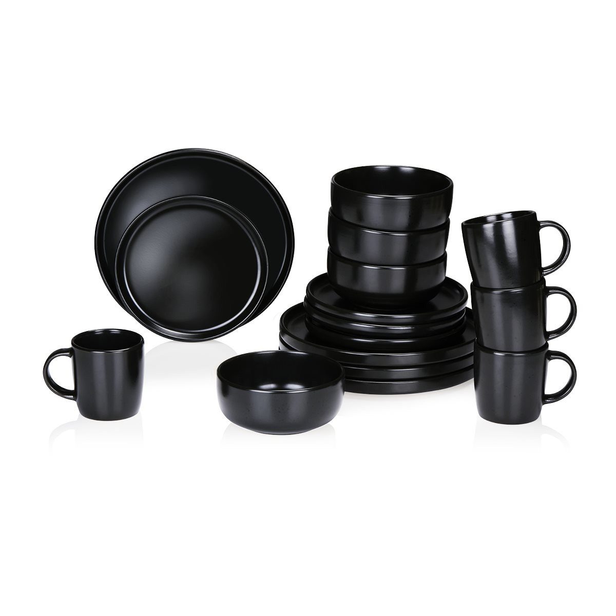 Alpina Frühstücks-Geschirrset alpina Geschirrset 4 Personen 16-teiliges Steingut Geschirr, Tonware