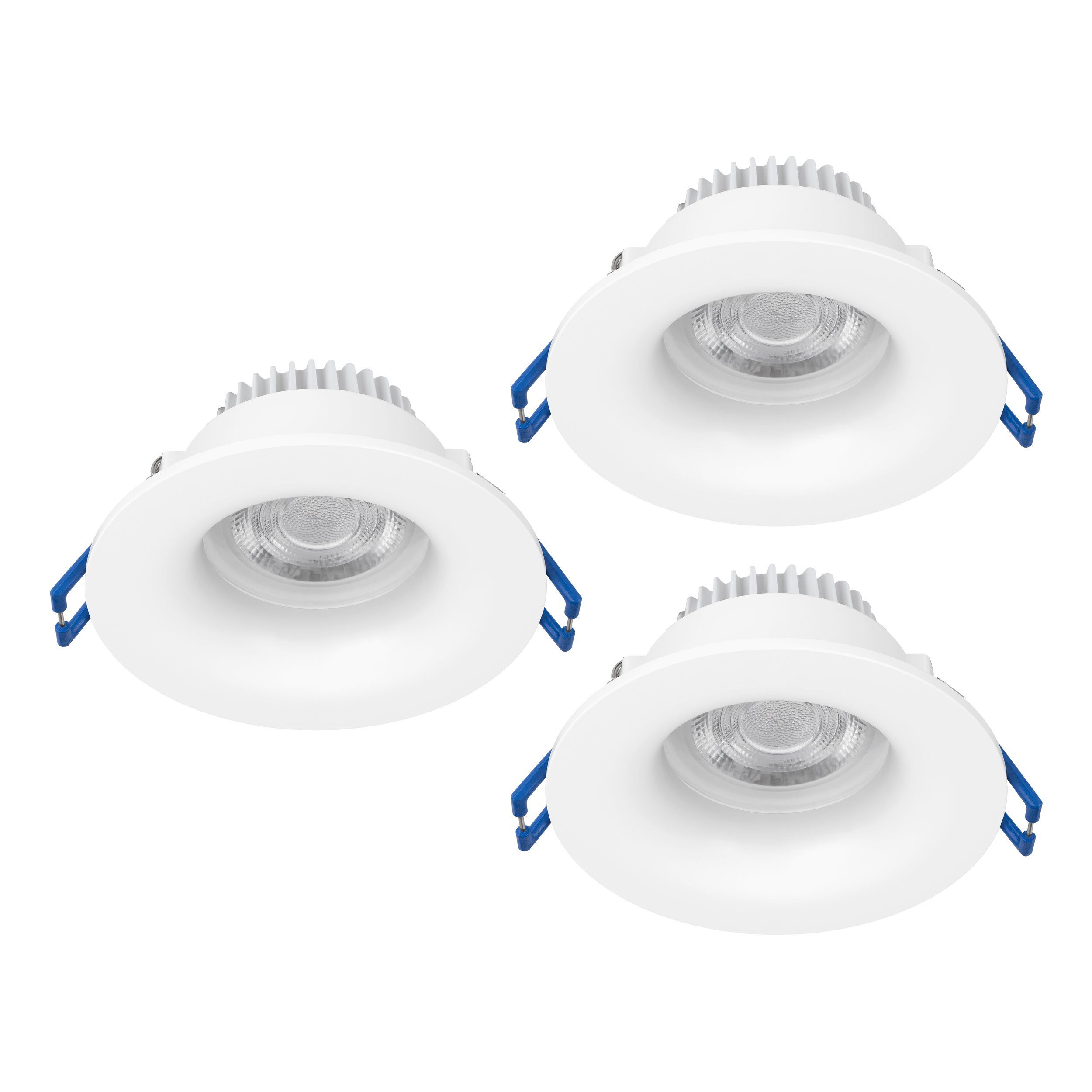 EGLO LED Einbauleuchte Salabate, Leuchtmittel inklusive, 3er Set Einbaustrahler, Ø 8,8 cm, Deckenspots Badezimmer, IP65