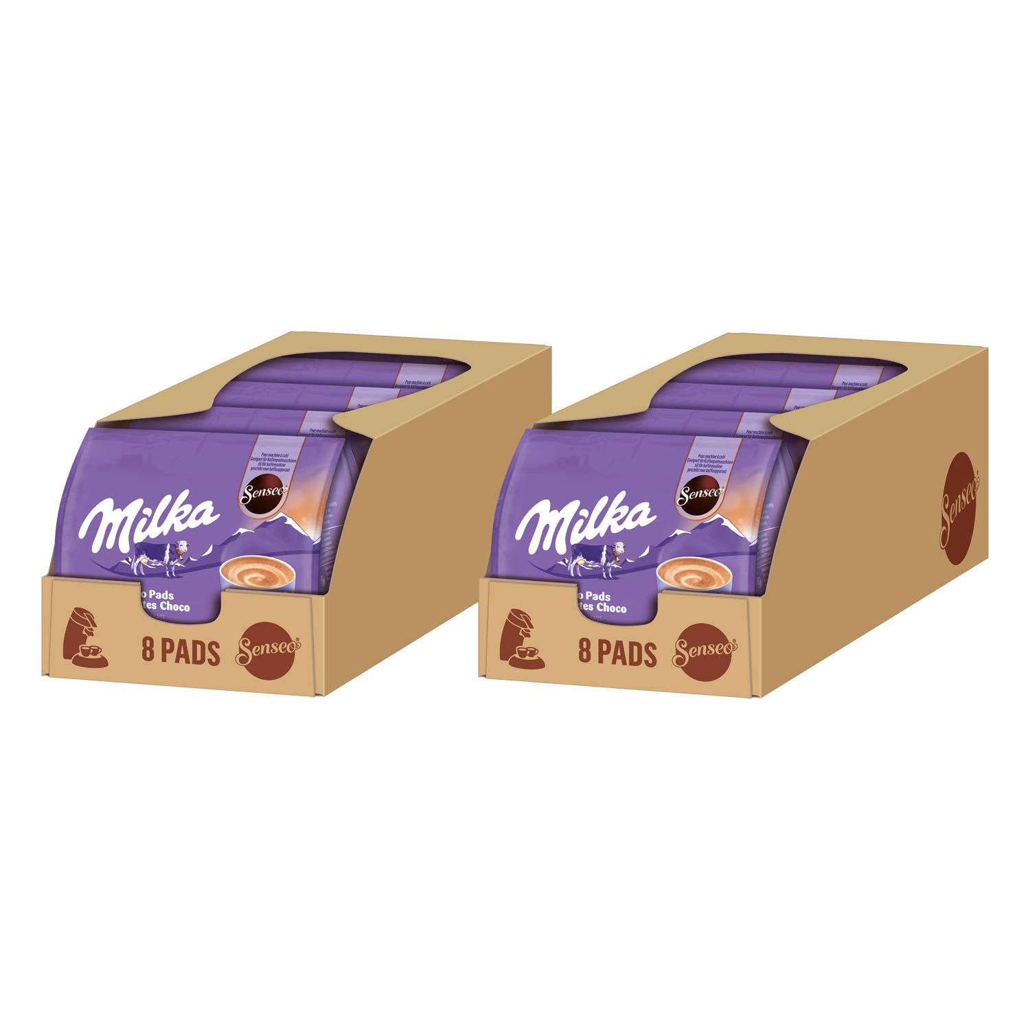 Senseo Kaffee Pads Milka 80 Getränke Kakao heisse Schokolade, (Packung, 10er Pack)