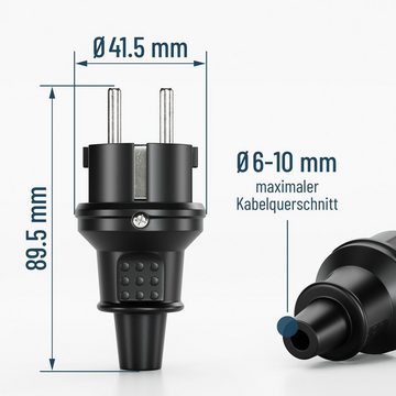 greate. Steckdose 3x Schutzkontakt Stecker - IP44 Schutzkontaktstecker Schuko Stecker, 1-St.