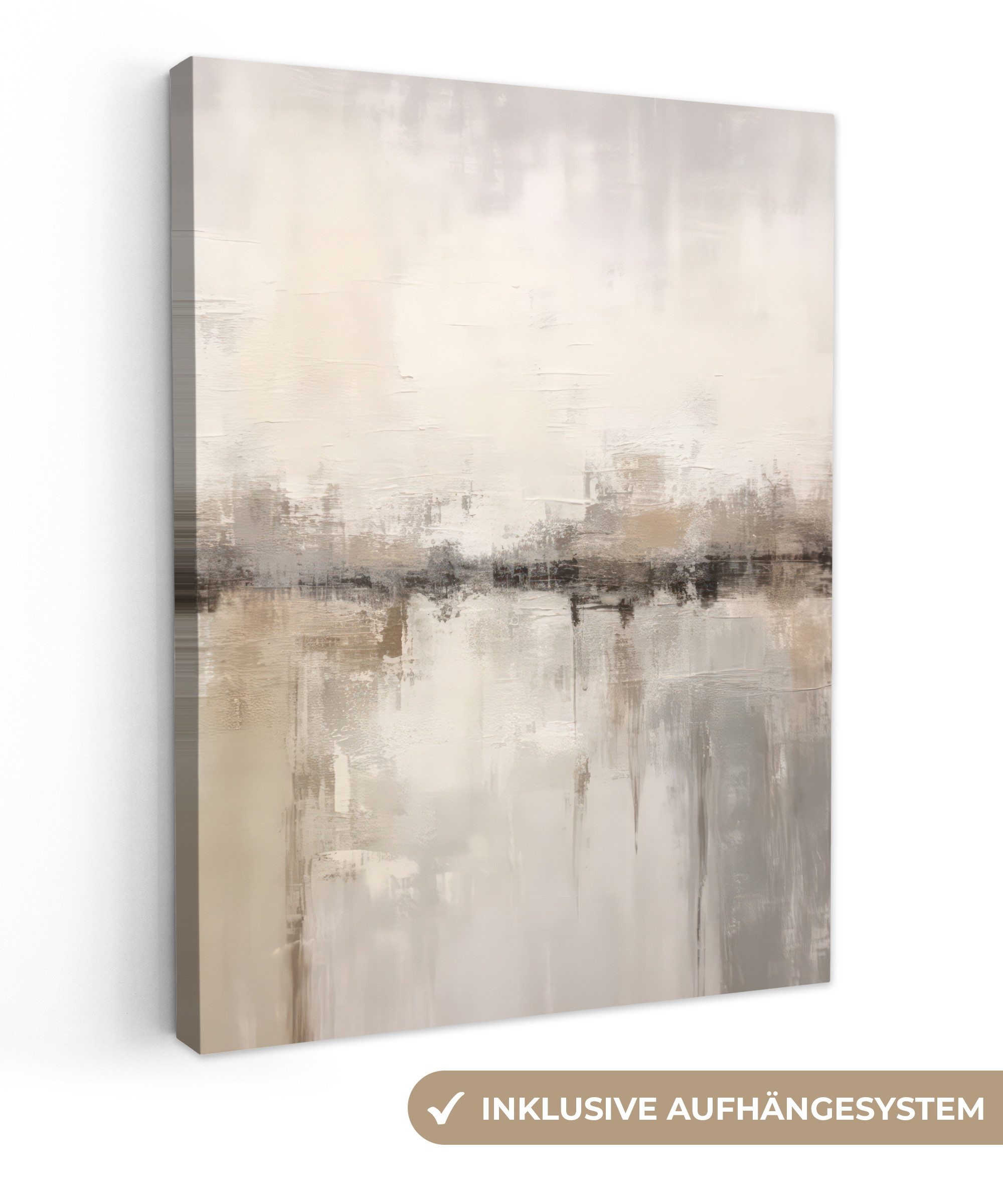 Leinwandbild Moderne Kunst - Abstrakt - Beige