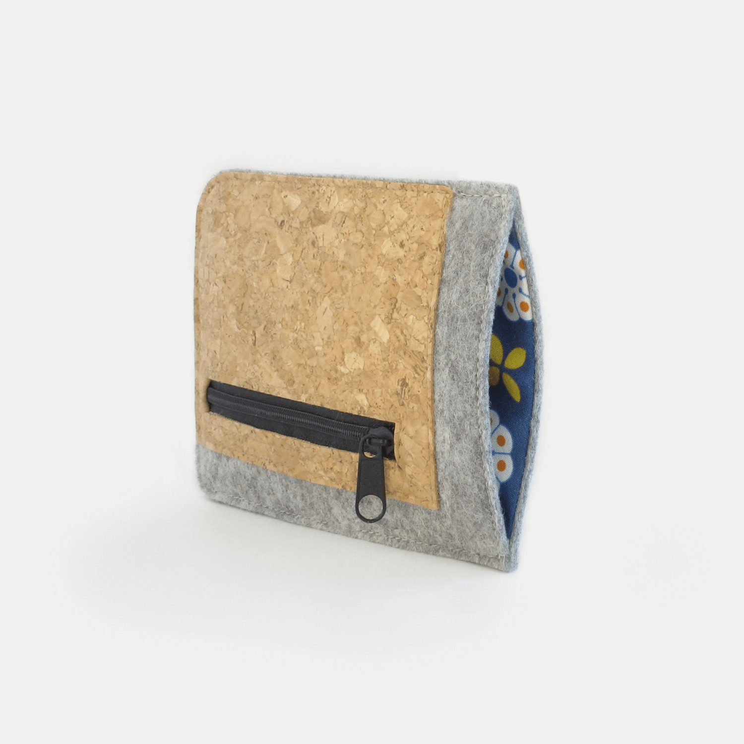 Smukbird Handytasche Handytasche ZIP für iPhone 16 Pro Max, mit Kartenfach, hellgrau