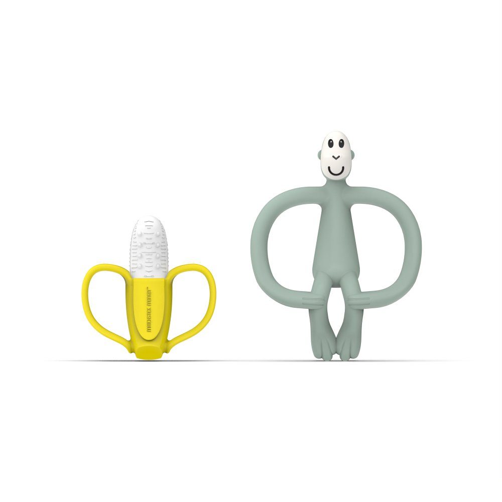 Matchstick Monkey Beißring Matchstick Monkey Affe, das Geschenkset & Banane Neugeborene Geschenkset für perfekte Beißringe