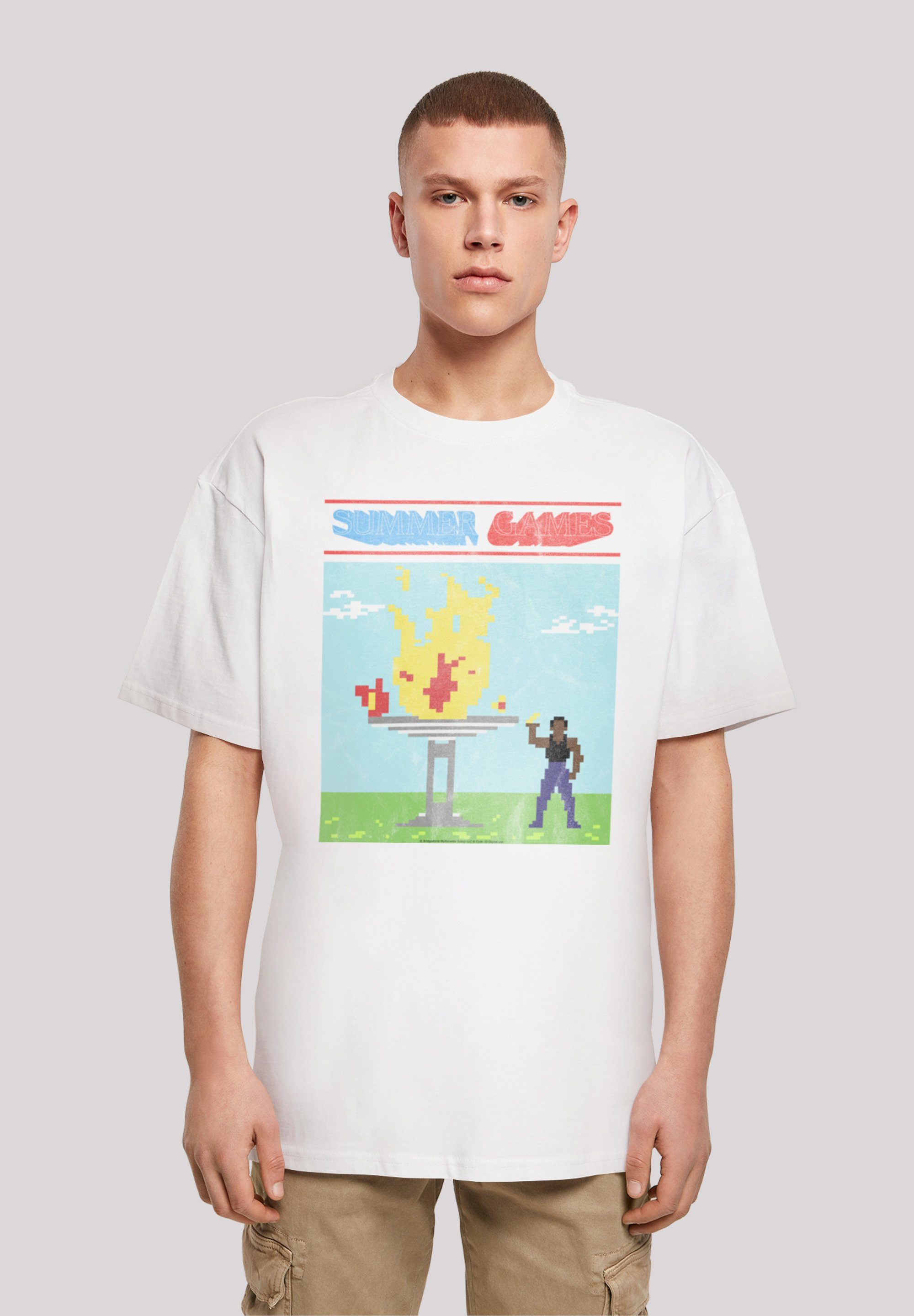 F4NT4STIC T-Shirt Summer Games Retro Gaming SEVENSQUARED Print weiß
