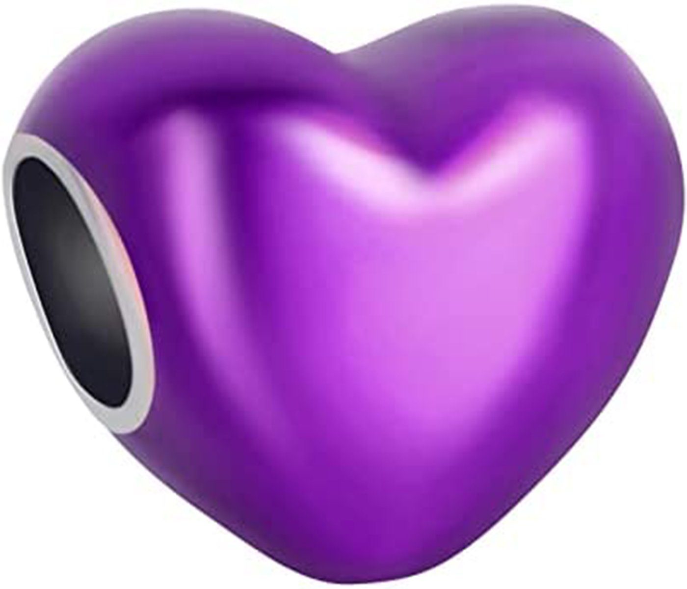 Haiaveng Herzanhänger S925 Sterling Silber Bracelet Bead,Armbänder Bead, Jewellery Charm Family Hearts Anhänger, für Armbänder Halskette purple