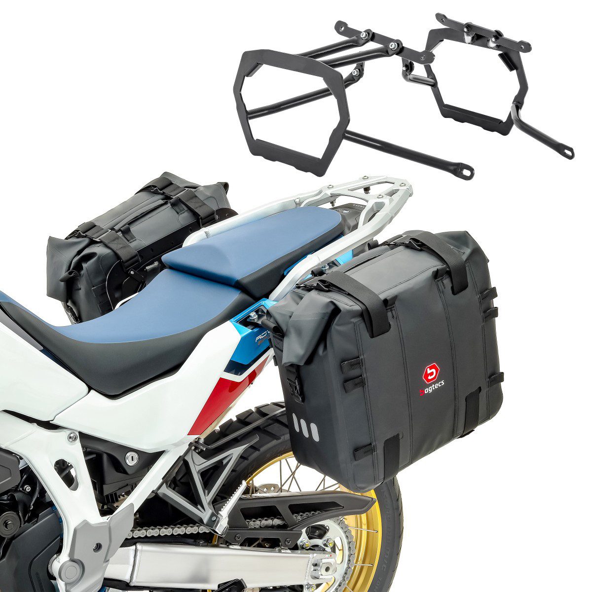 Bagtecs Kofferset Satteltaschen + Halter für Triumph Tiger 900 / GT / Rally 20-23 XA32
