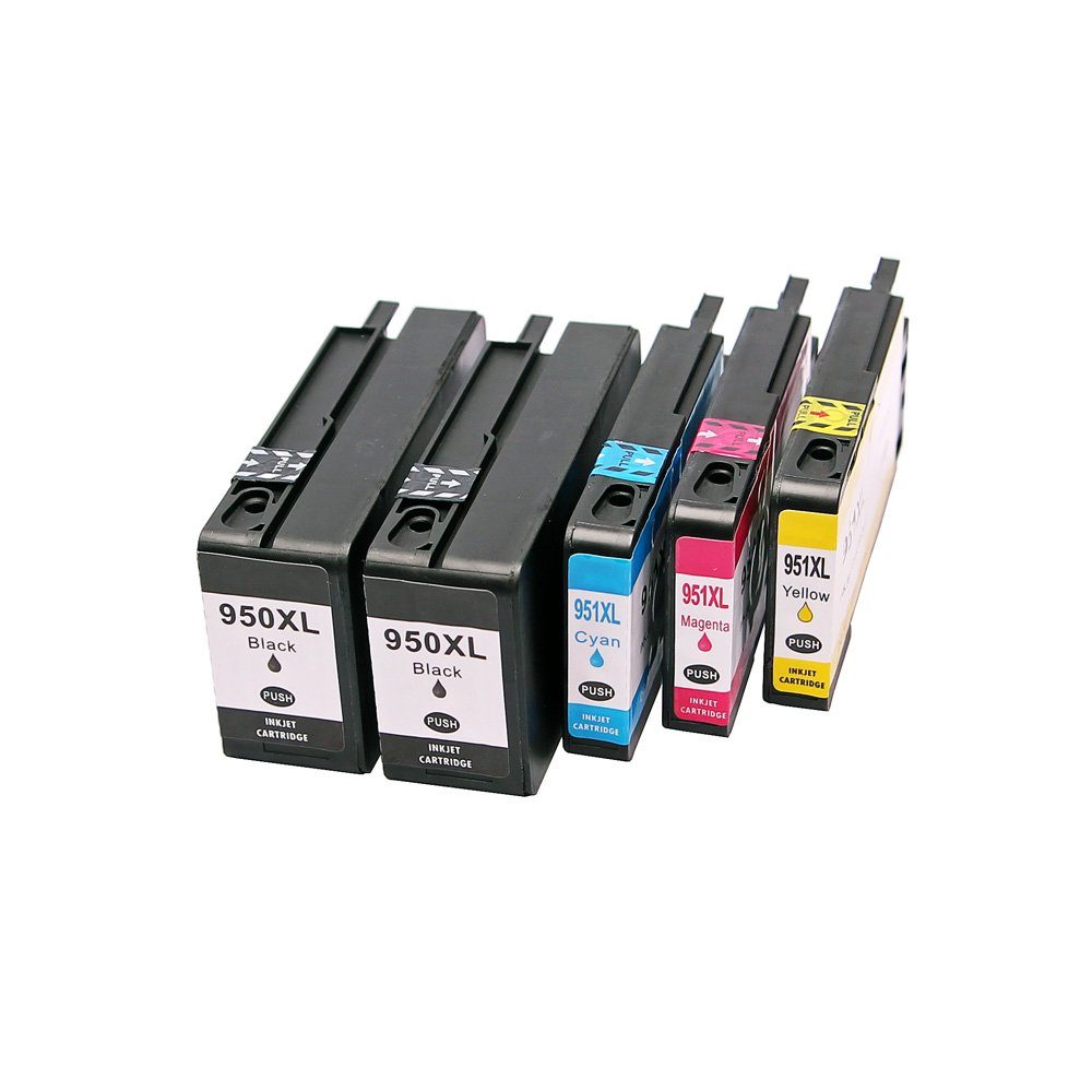 ABC Tintenpatrone (Kompatibles Set 5x Druckerpatrone für HP 950XL 951XL 950 951 XL, 8600 e-All-in-One Plus Premium 8610 8615 8616 8620 8625 8630 8640 8660)