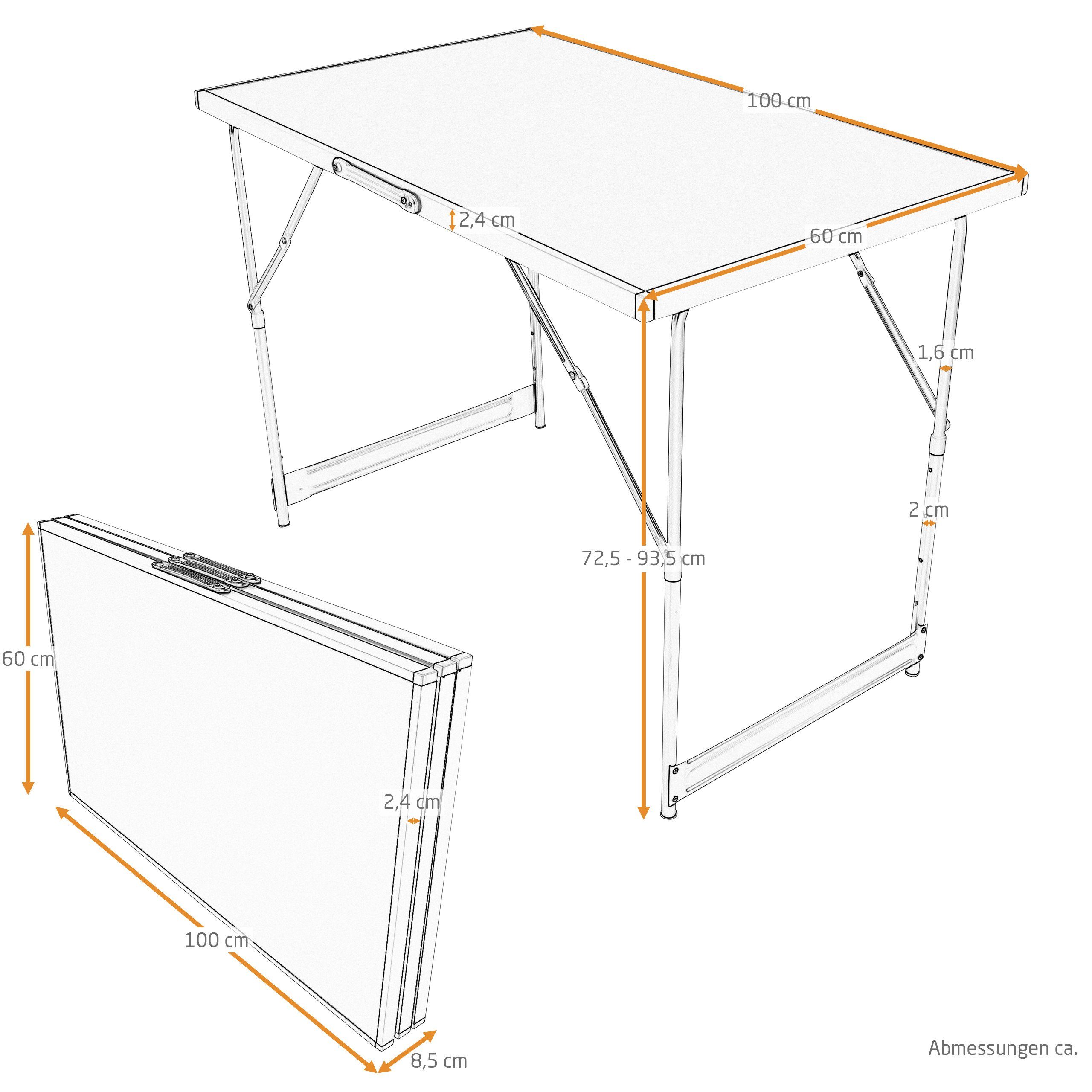 Raburg Arbeitstisch Multi-Tisch-Set OLLI, höhenverstellbar, pro Set), 72,5 cm, 30 Alu-Profil 93,5 (Set, kg 3er 4-fach cm - bis 3-teilig, stabiles Tisch SEIDEN-SCHWARZ