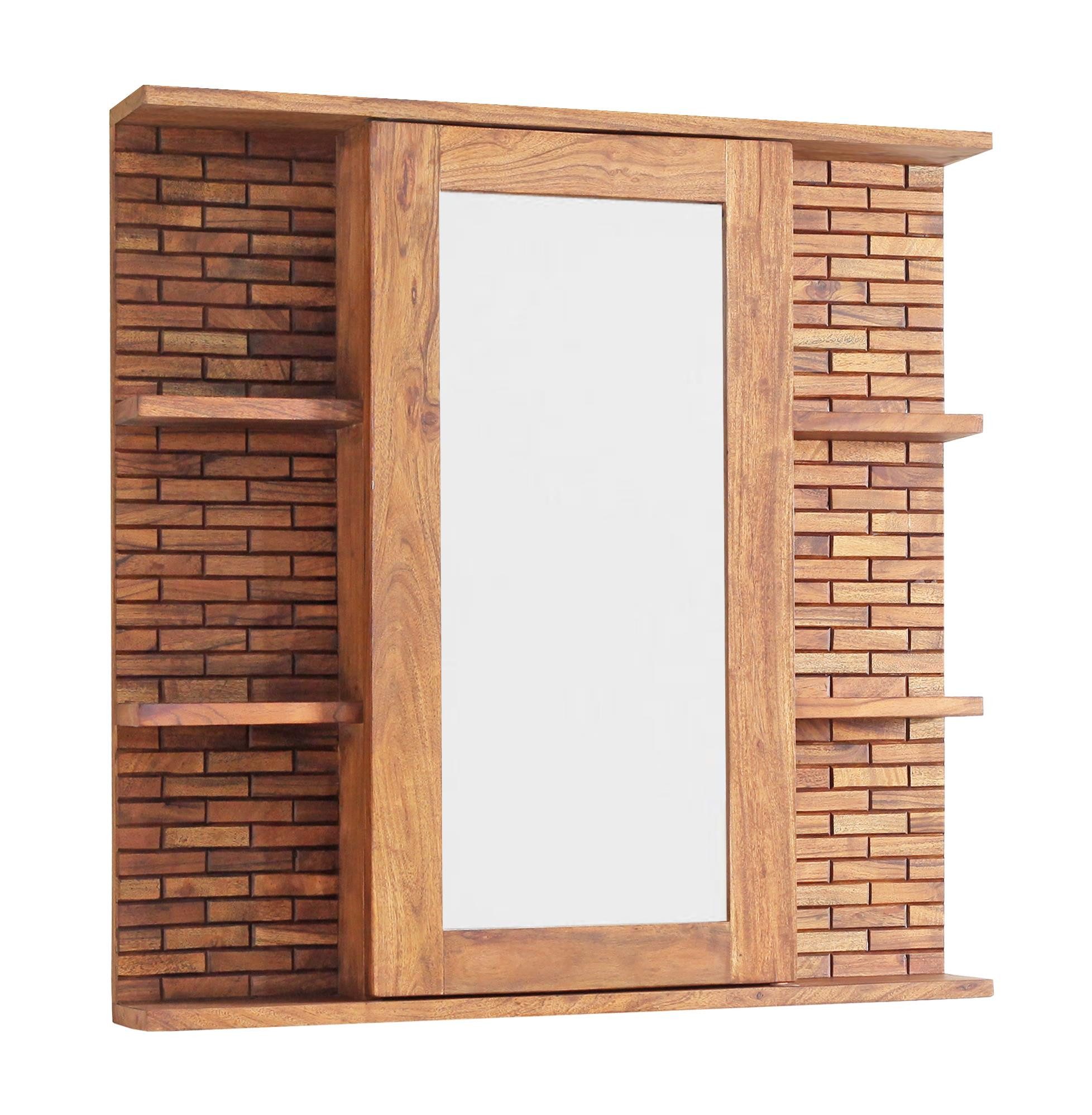 WOLF MÖBEL Wandspiegel BRICK Bad Spiegelschrank mit 6 Ablagen (80 x 15 x 72)
