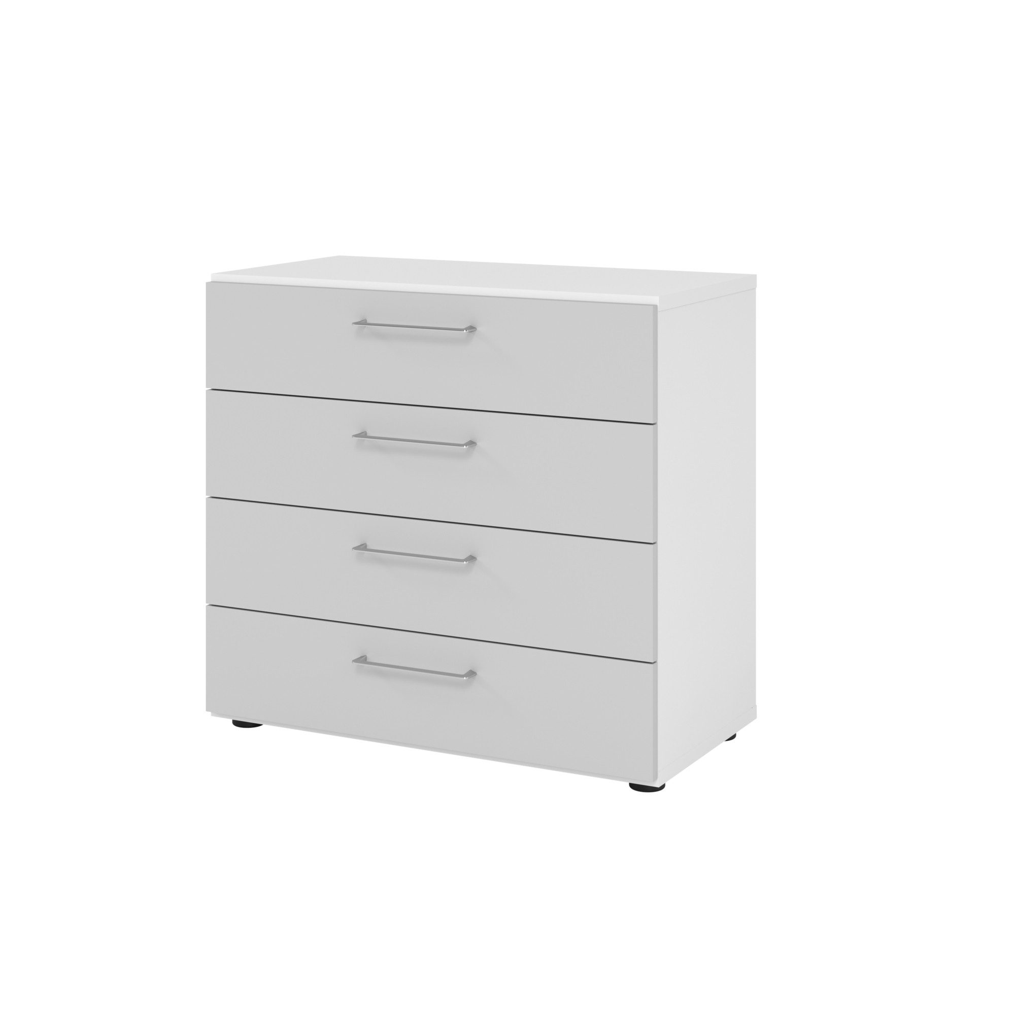 Hängeschuhschrank Regal 2OH 4 Schübe weiß/grau