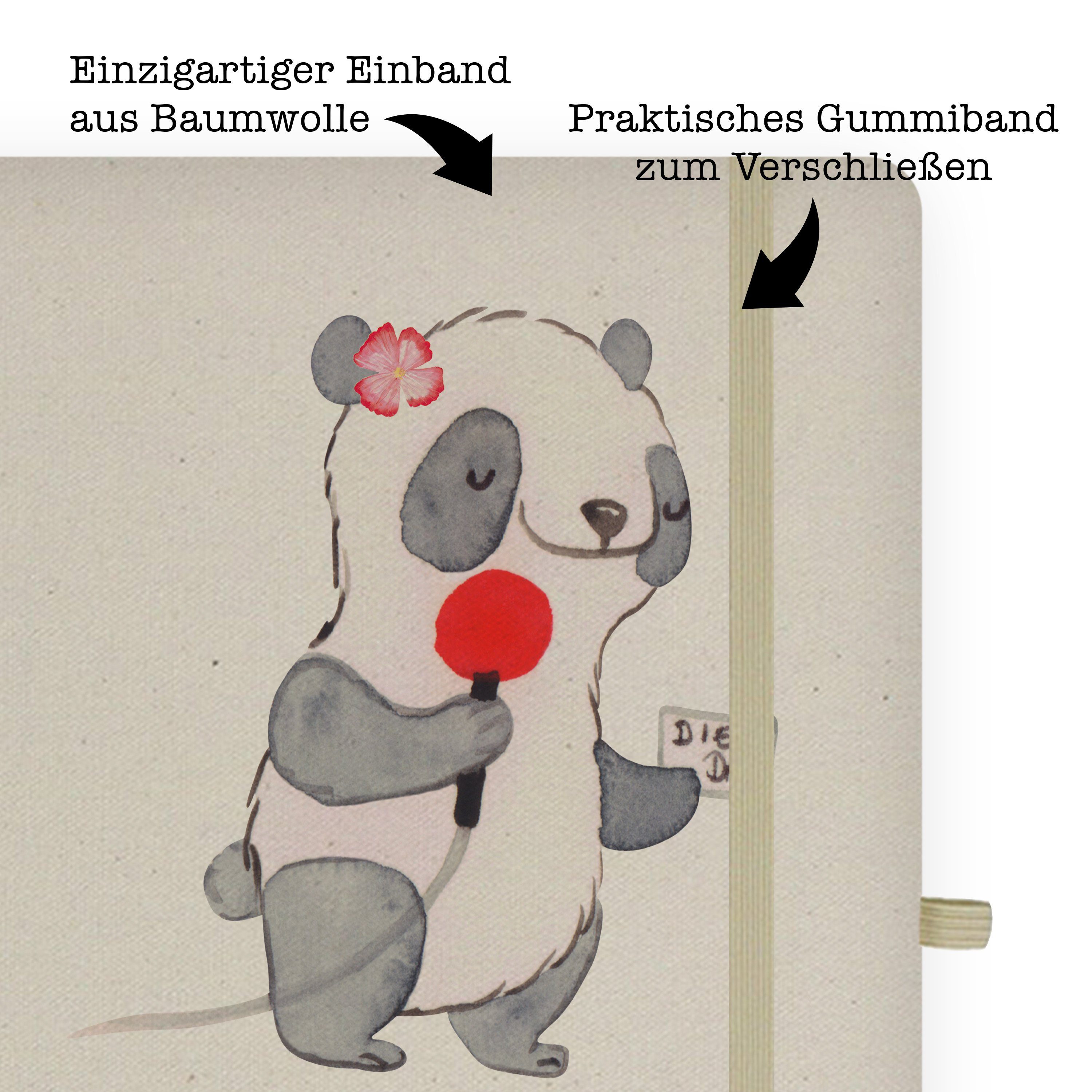 Mr. & Mrs. Panda Notizbuch & Journal, Mr. Panda - Pressesprecherin Mrs. Herz - mit Geschenk, Transparent Notizen