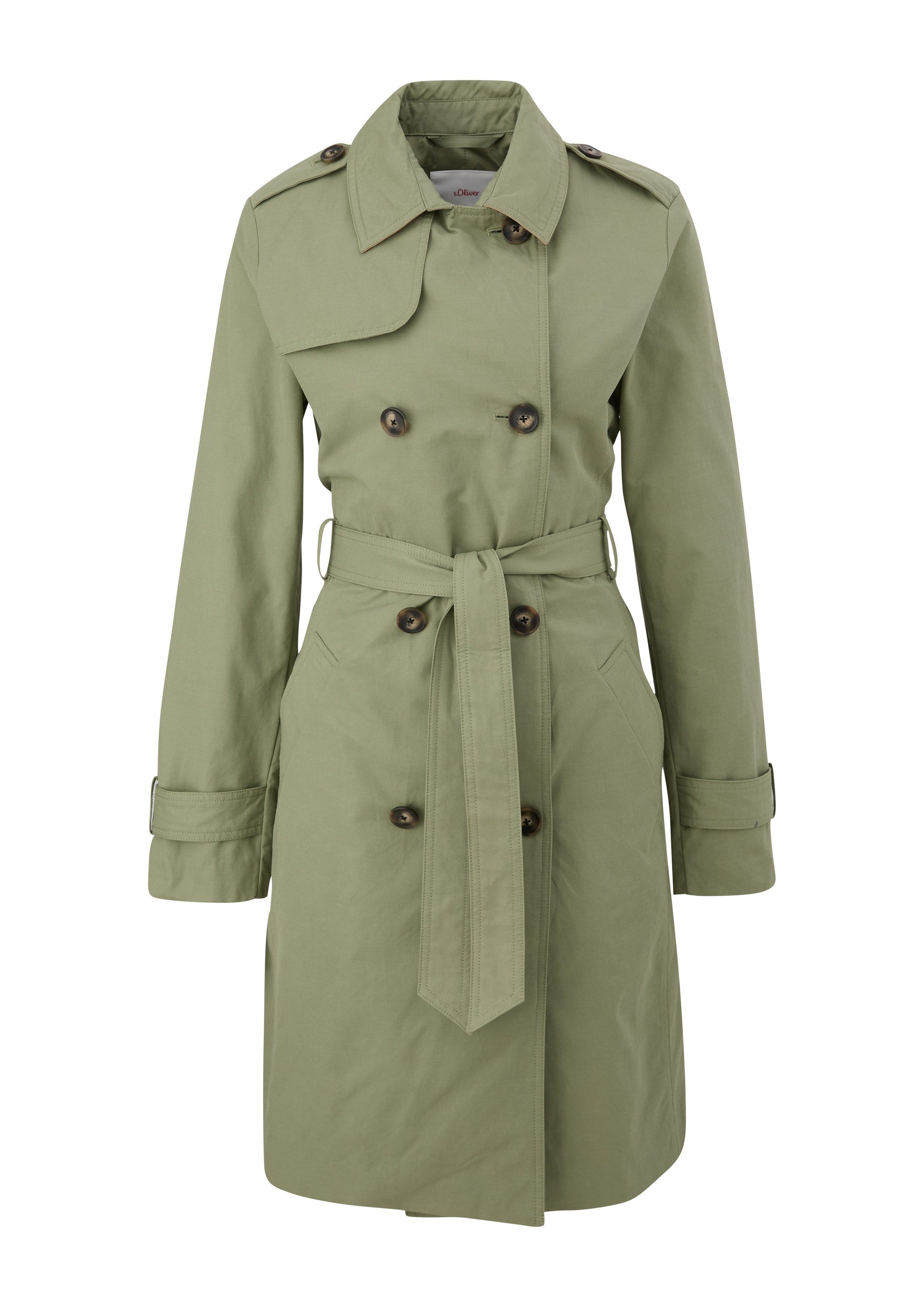 s.Oliver Trenchcoat Outdoor-Mantel Trenchcoat mit Bindegürtel