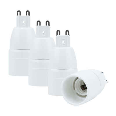 Intirilife Lampenfassung, (4-St), 4x G9 auf E14 Lampensockel Adapter in WEISS