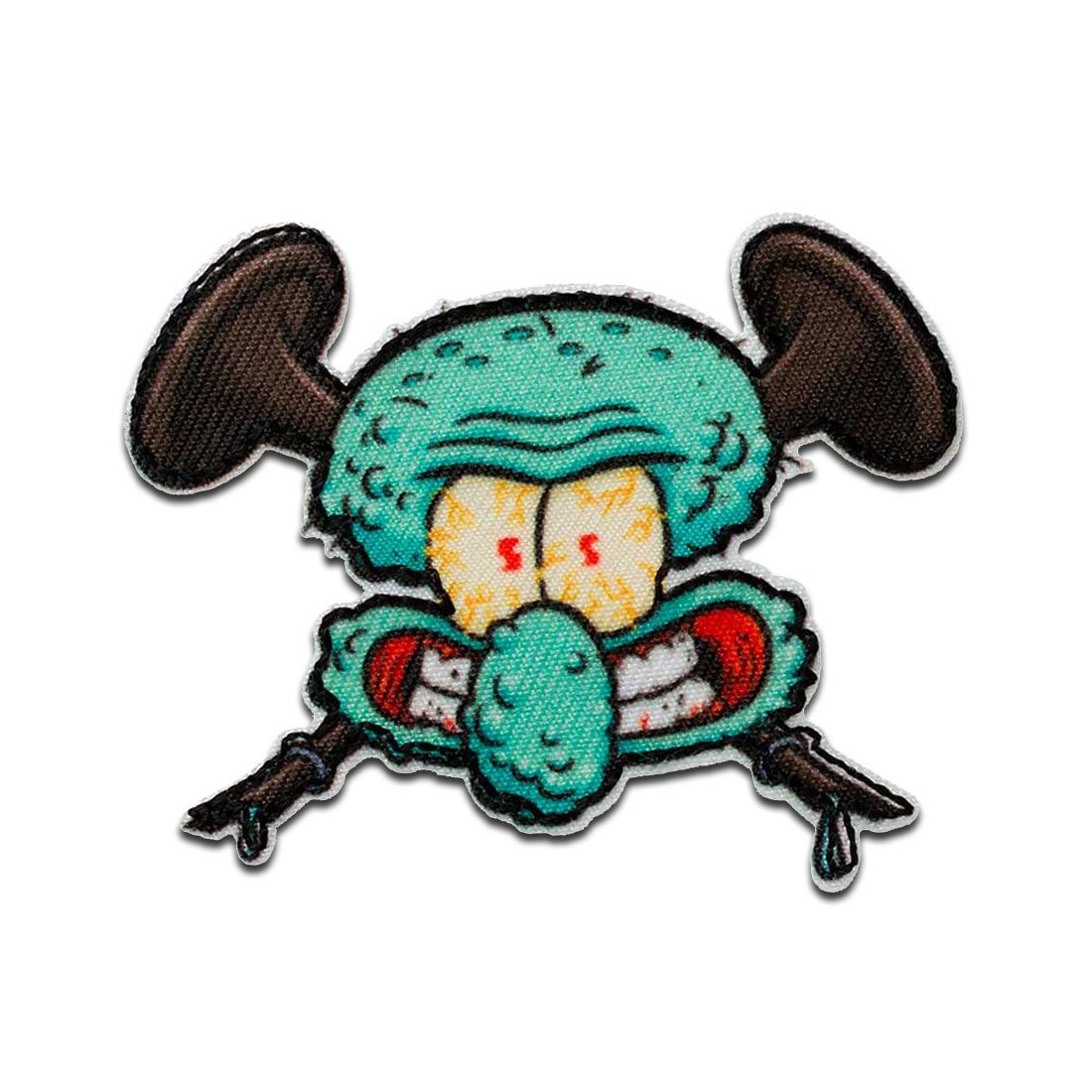 Spongebob Schwammkopf Aufnäher Bügelbild, Aufbügler, Applikationen, Patches, Flicken, zum aufbügeln, Polyester, Mono-Quick Spongebob Thaddäus - Größe: 5,1 x 6,8 cm