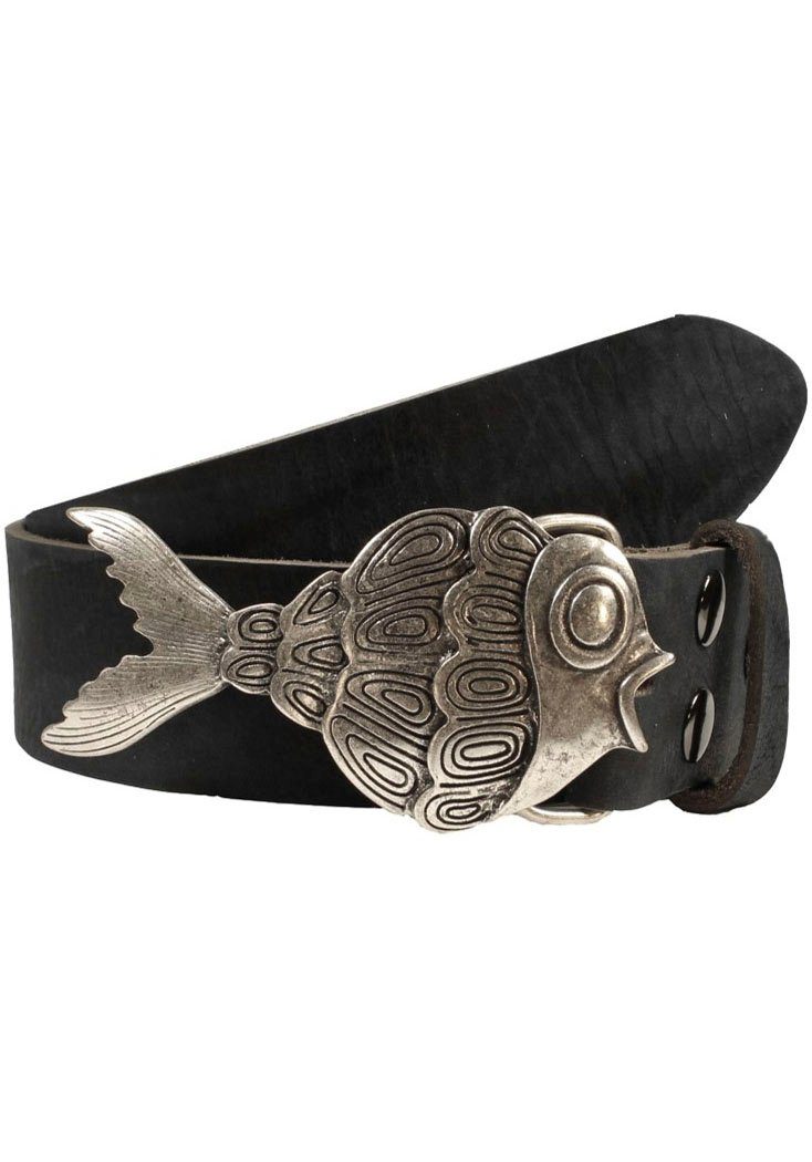 Rettungsring Gürtel Ledergürtel mit austauschbarer Schließe »Schuppenfisch« günstig online kaufen