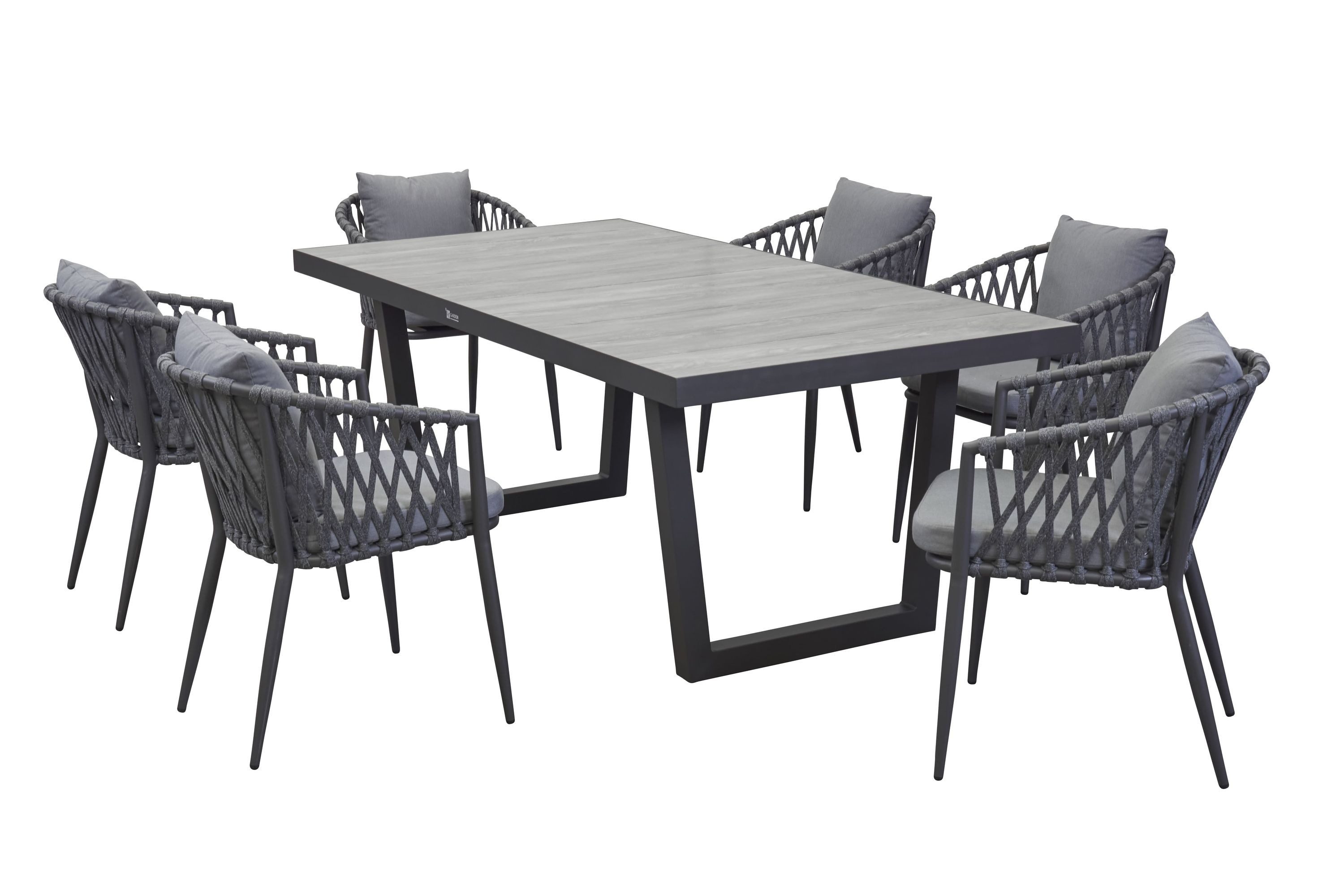 LC Garden Garten-Essgruppe Unicamo Sunrepo Dining Set III 7tlg. Ausziehtisch, (6-tlg)