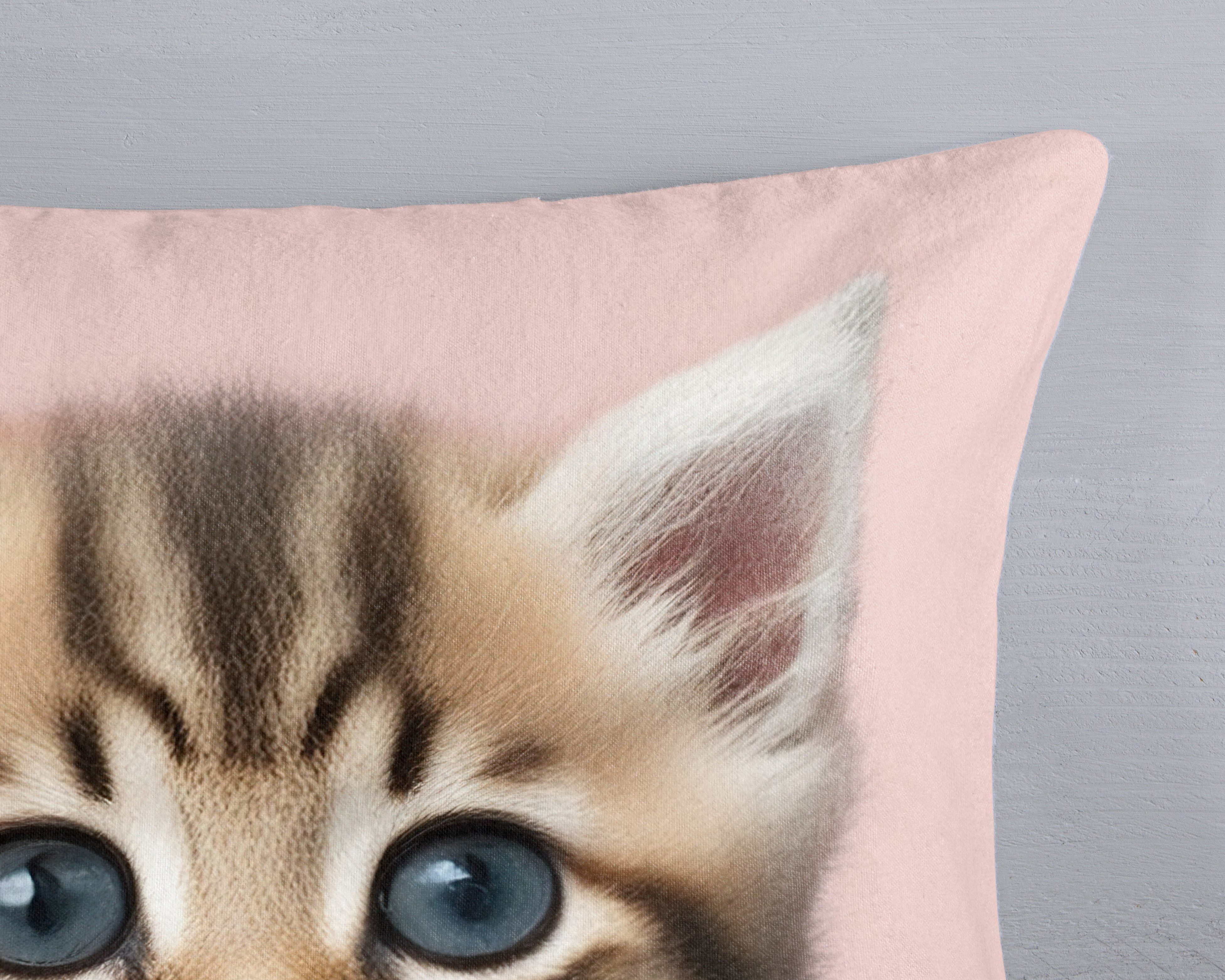good morning Kinderbettwäsche Meow, Biber, Flanell, 2 teilig, Flanell, Biber, 135x200, Warm, Wendeoptik, Kind, Mädchen, Katze, Rosa – Bild 4 von 4