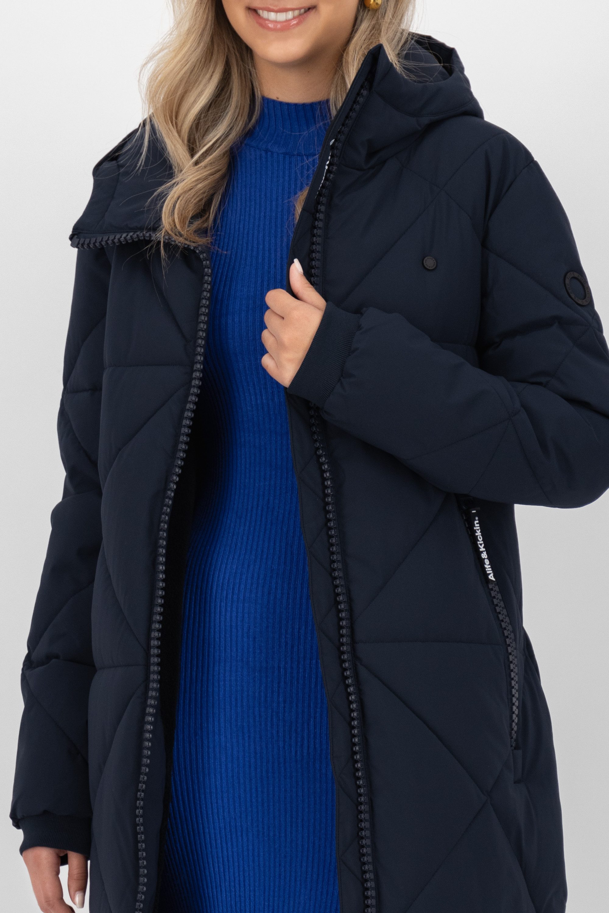 Alife & Kickin Winterjacke Damen EnyaAK A Figurnah geschnittener Wintermantel mit 2-Wege Reißverschluss