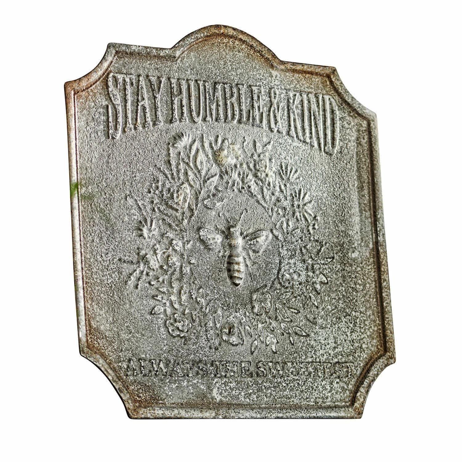 Wanddekoobjekt Deko-Schild Humble antikgrau