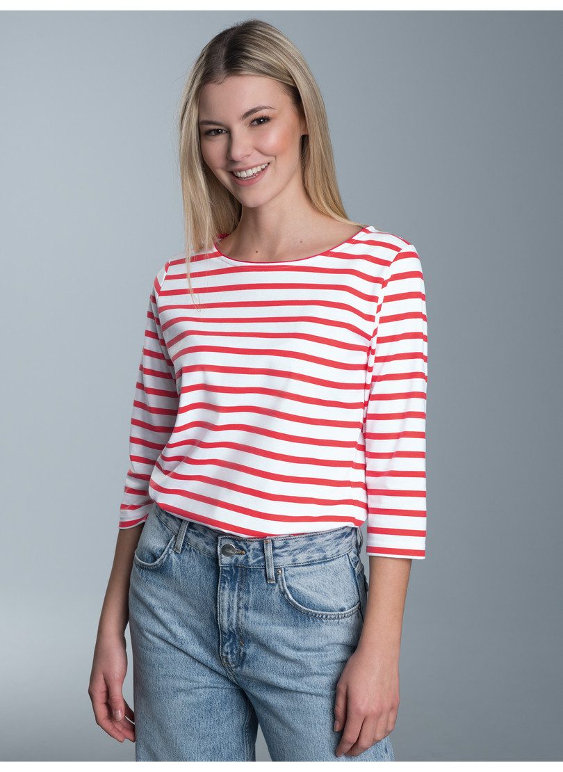 Trigema Longsleeve "TRIGEMA Dreiviertelarm Shirt mit Ringelmuster" 1 Stk. t günstig online kaufen